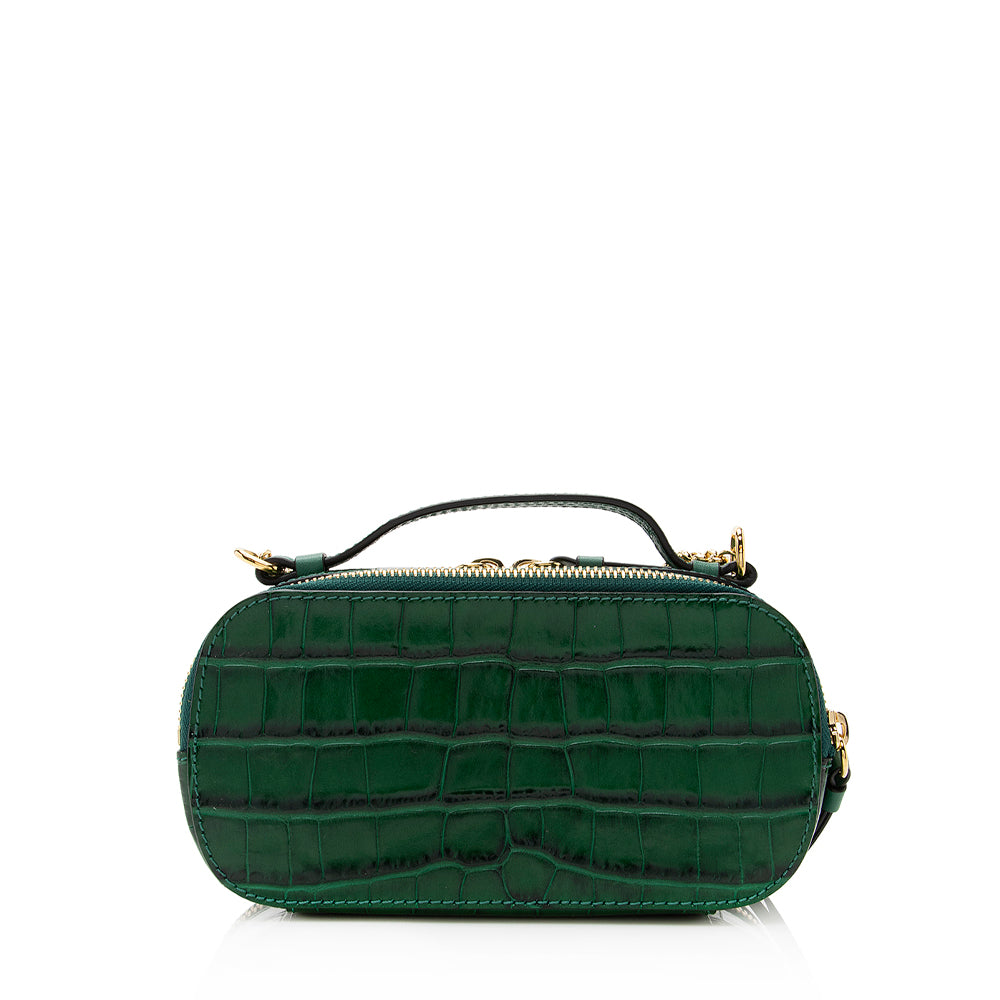 Chloe Calfskin Crocodile Embossed Mini C Vanity Bag (SHF-20712)