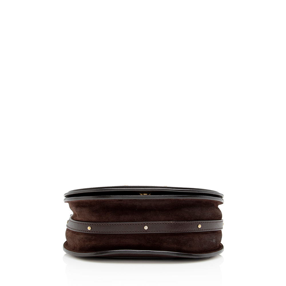 Chloe Calfskin Suede Nile Medium Bracelet Bag (SHF-15623)