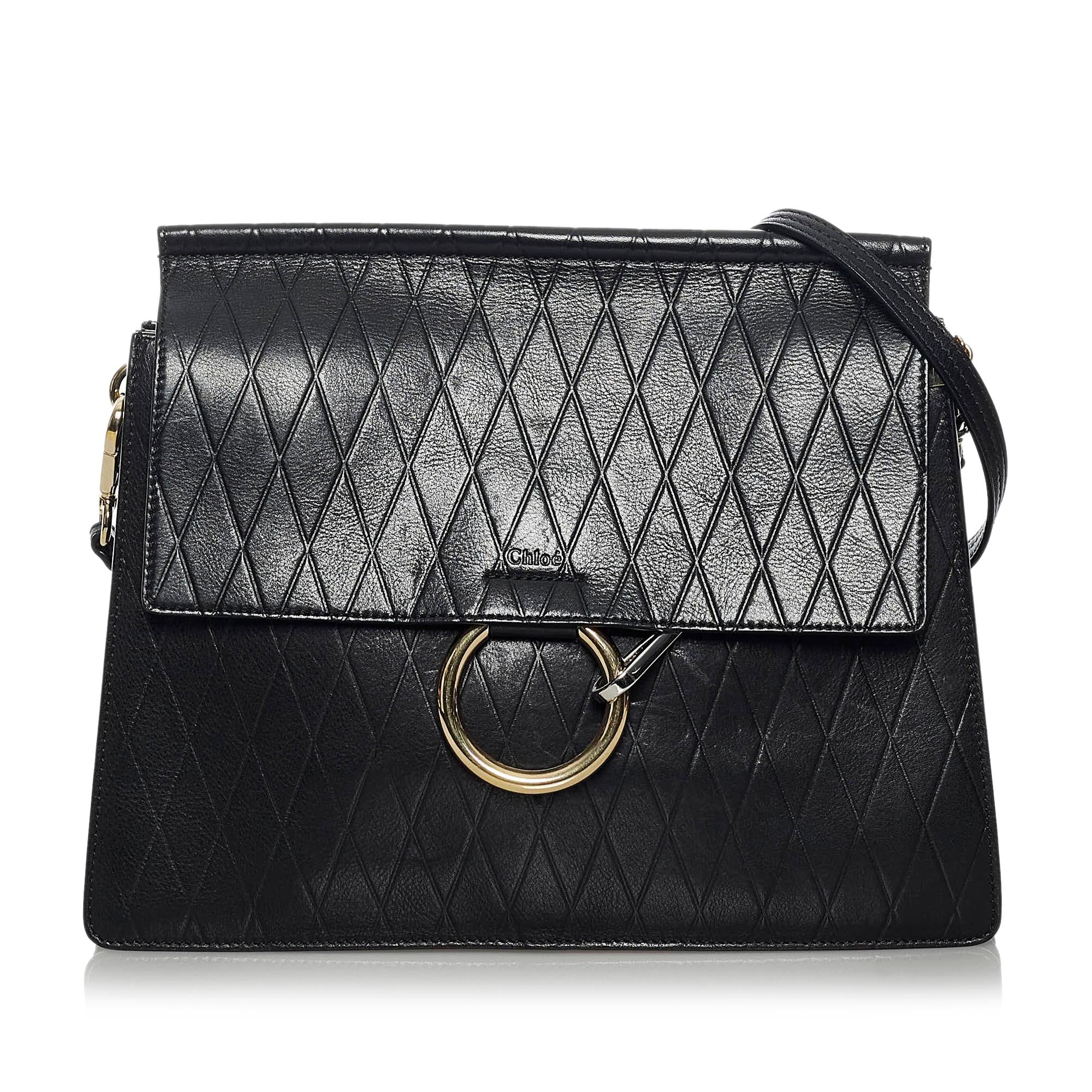 Chloe Faye Quilted Leather Shoulder Bag (SHG-33784)