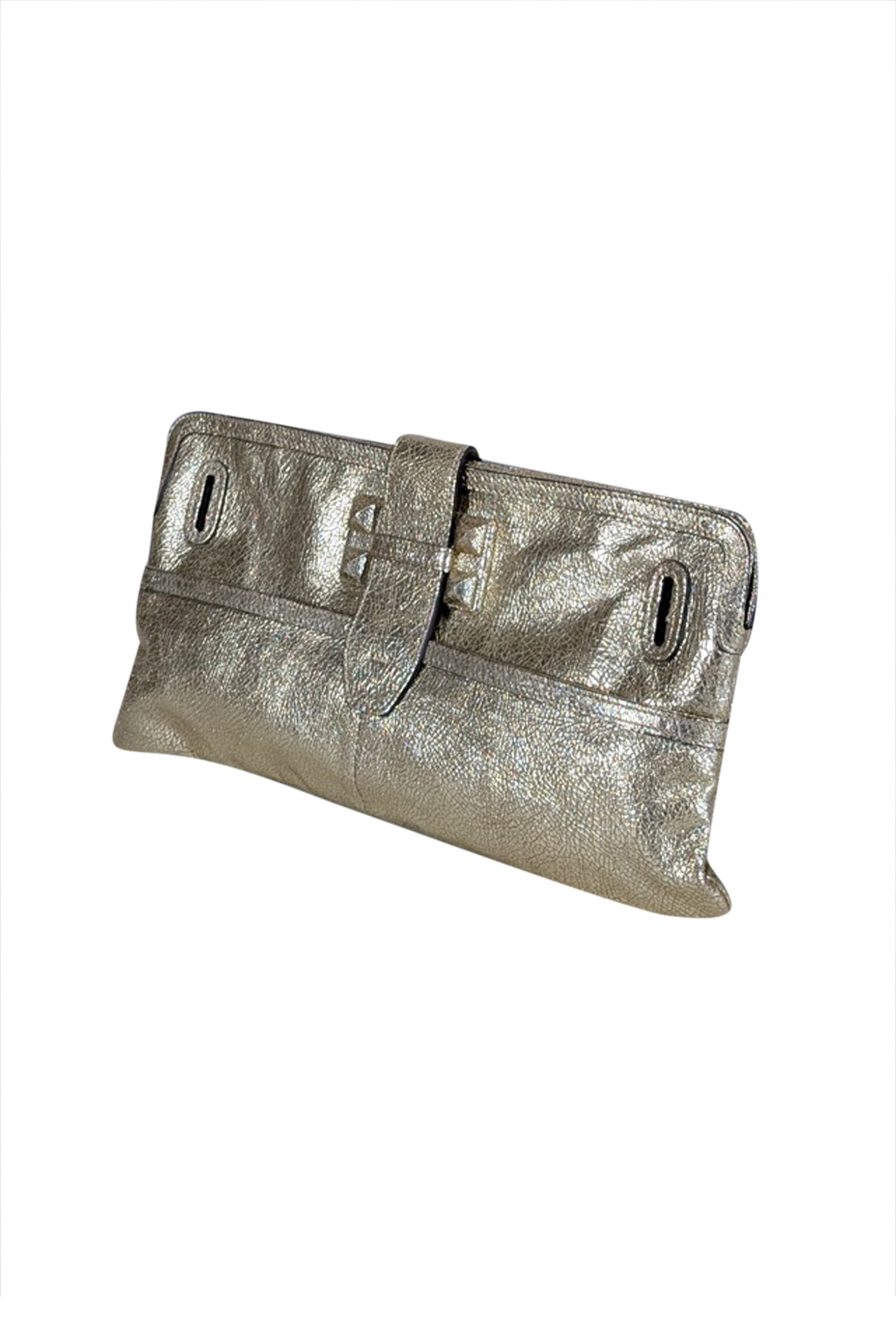 Chloe - Gold Metallic Leather Long Clutch