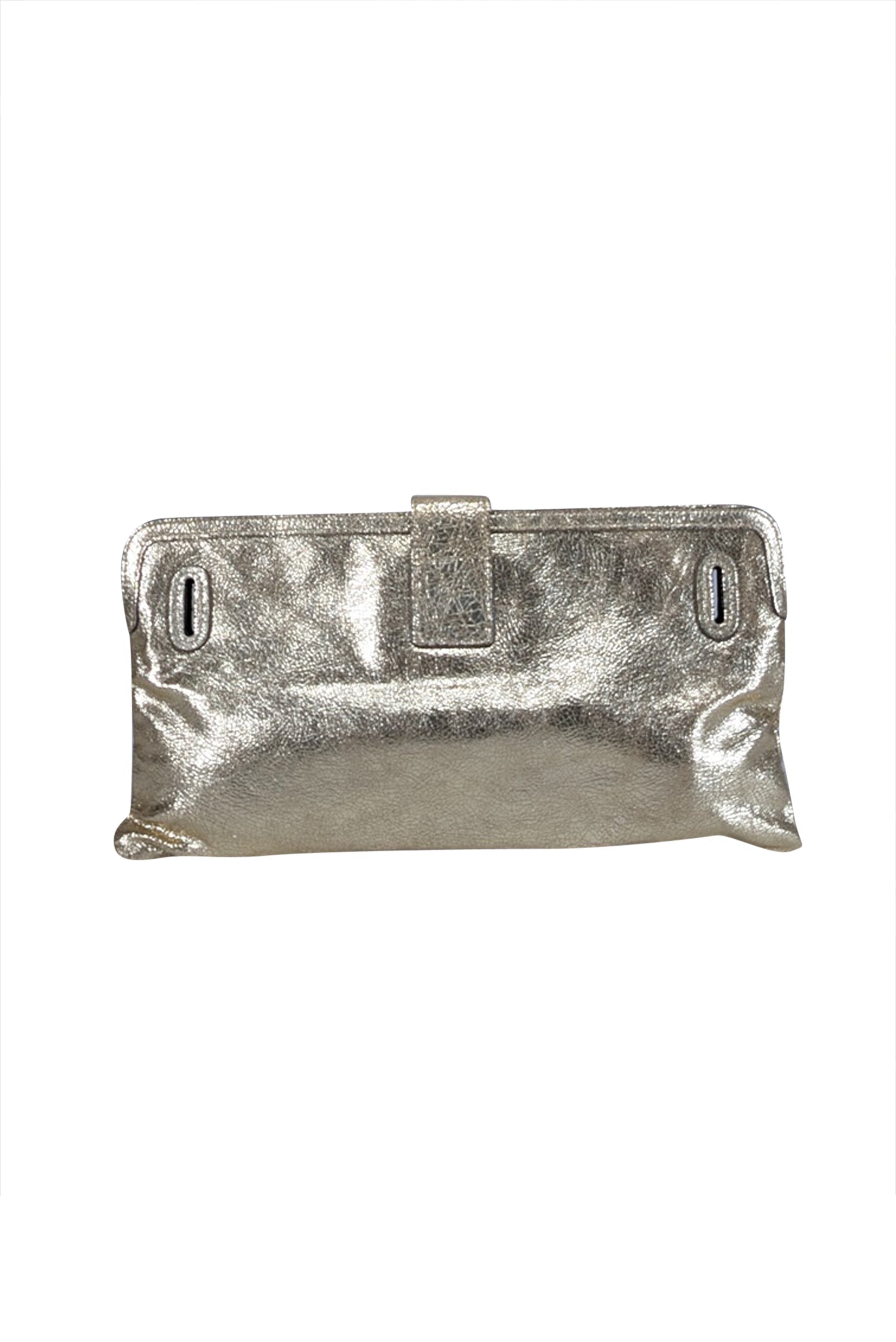 Chloe - Gold Metallic Leather Long Clutch