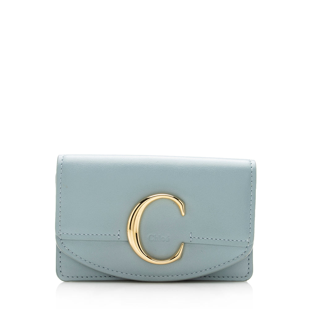 Chloe Leather C Card Holder - FINAL SALE (SHF-15092)