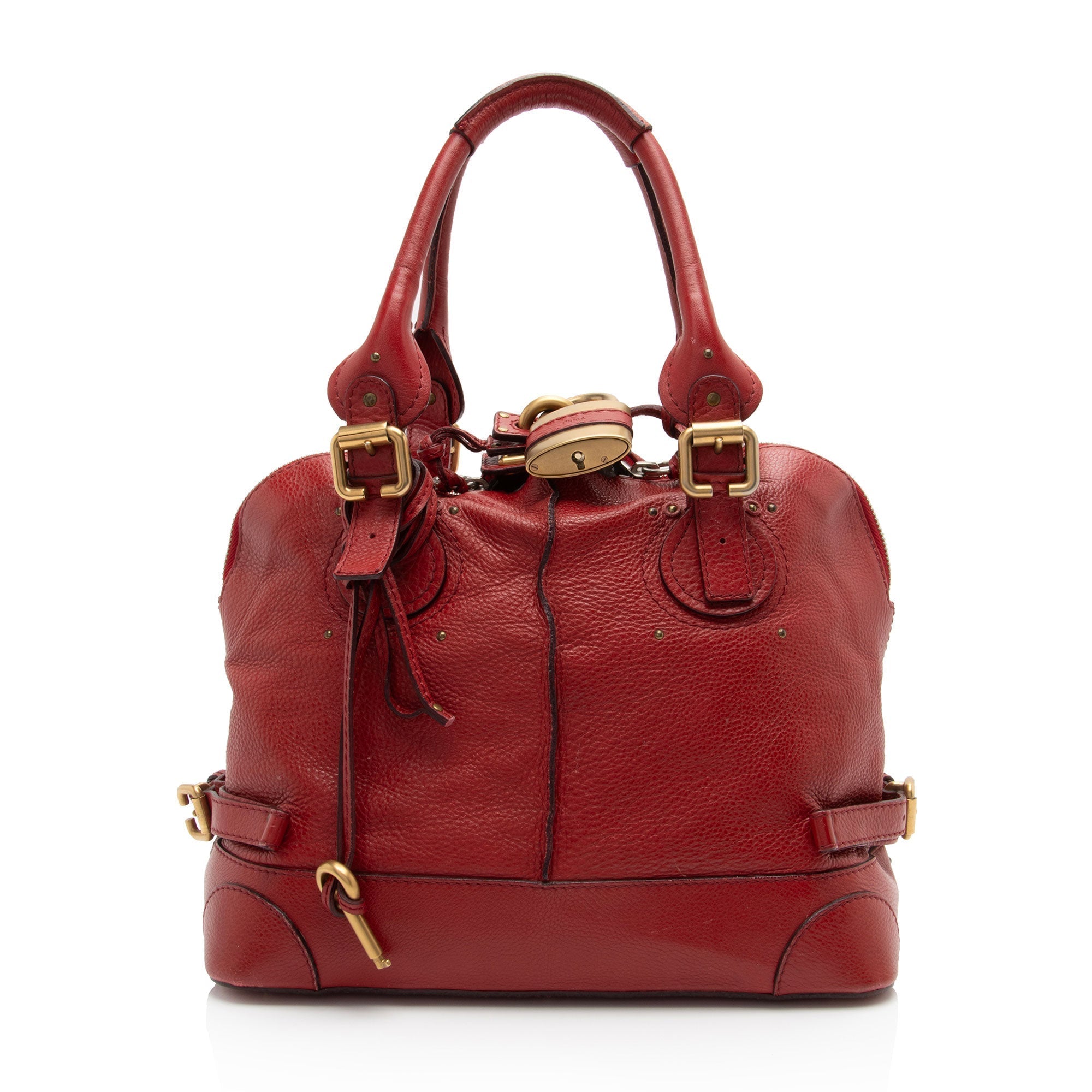 Chloe Leather Paddington Dome Satchel (SHF-cx83UC)