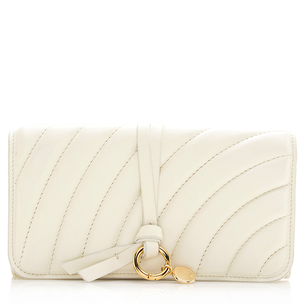 Chloe Quilted Leather Alphabet Wallet (SHF-20287)