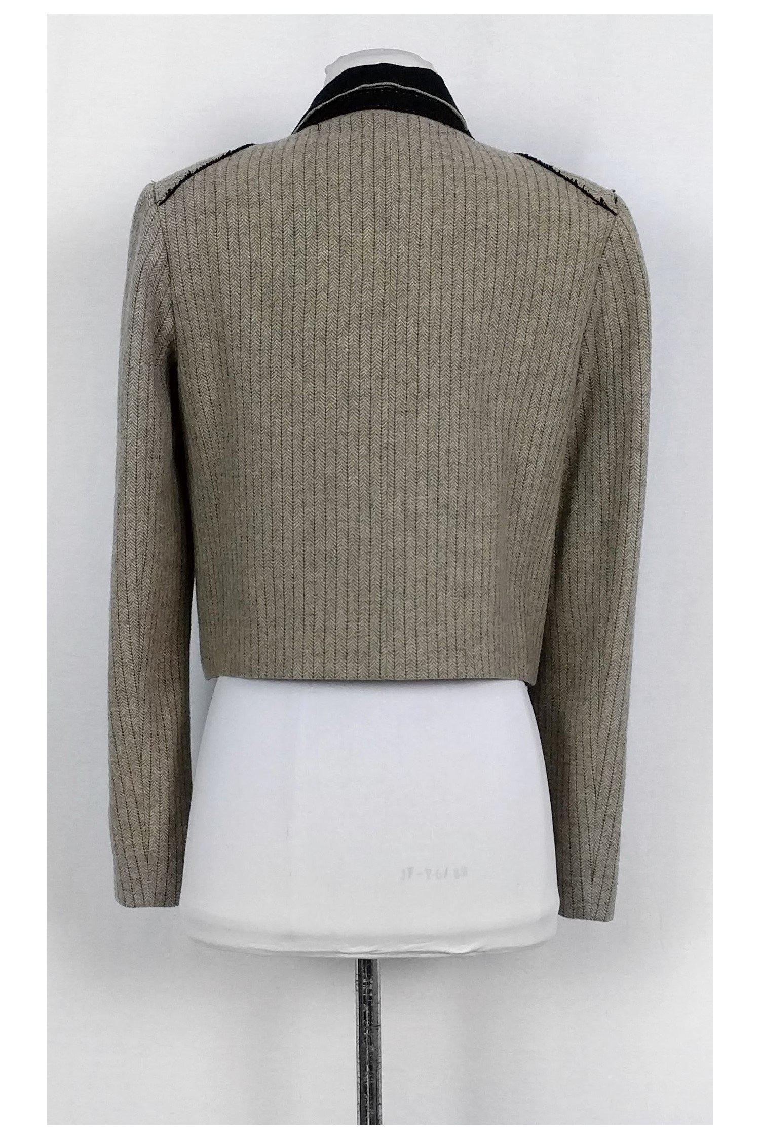 Chloe - Tan Striped Sequin Jacket Sz 6