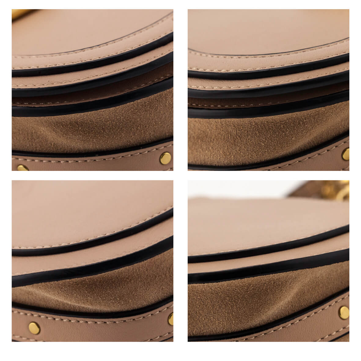 Chloe Biscotti Beige Calfskin & Suede Small Nile Bracelet Bag