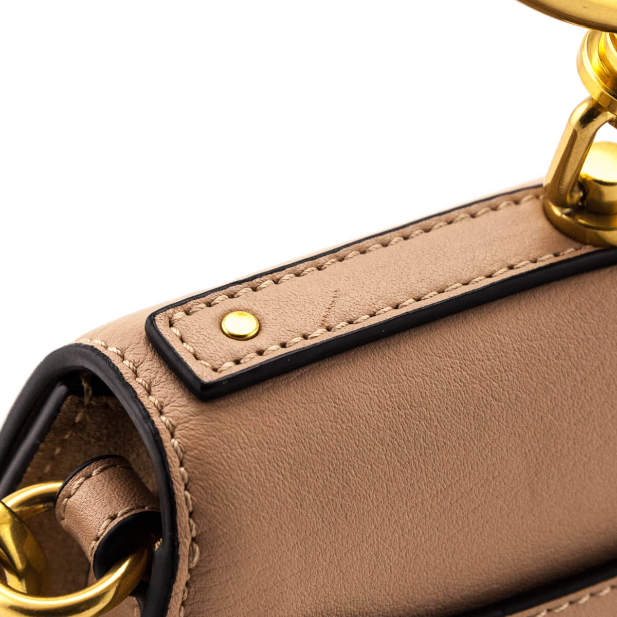 Chloe Biscotti Beige Calfskin & Suede Small Nile Bracelet Bag