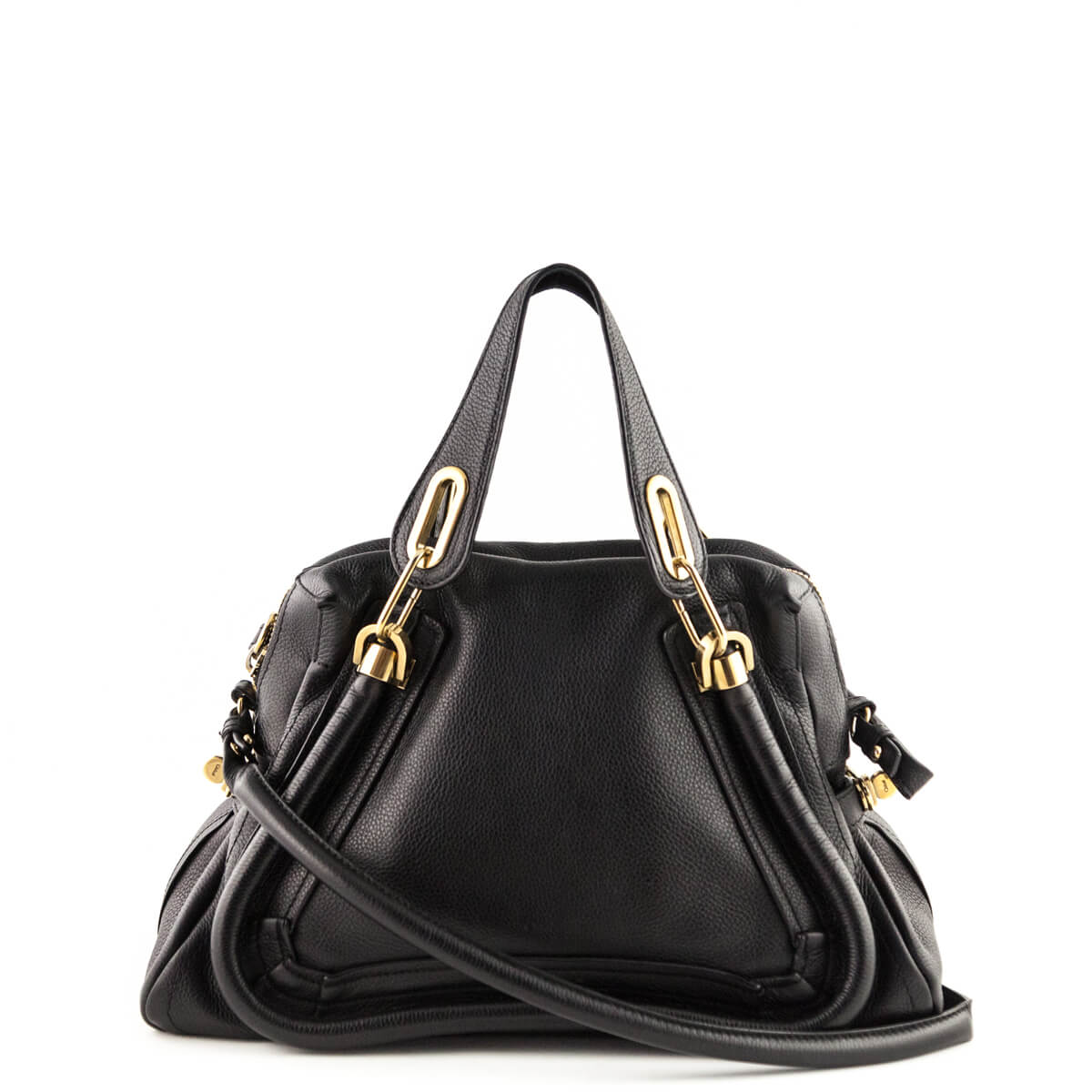 Chloe Black Pebbled Leather Medium Paraty