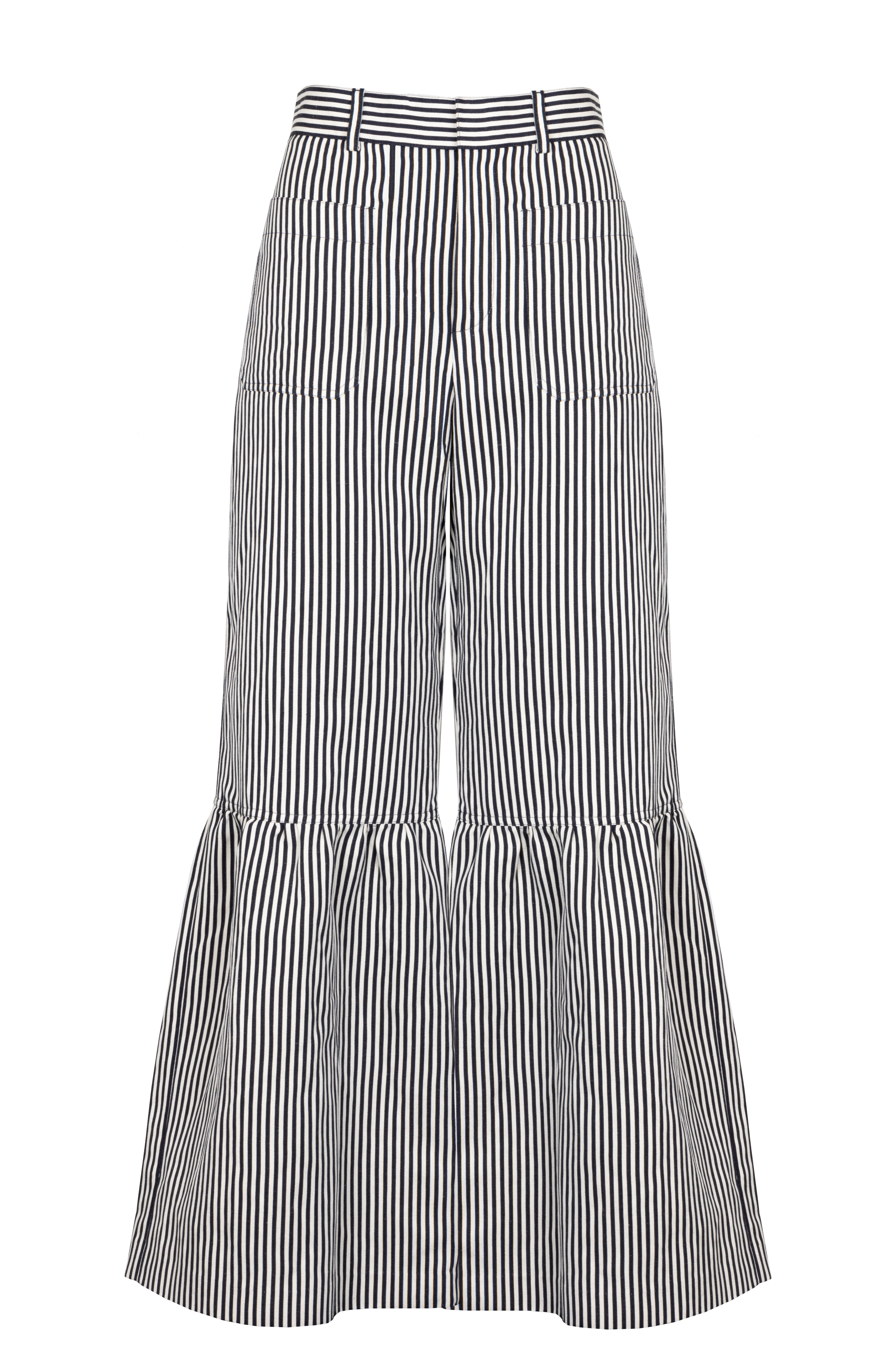 CHRISTIAN DIOR Flared Pants Striped Black White