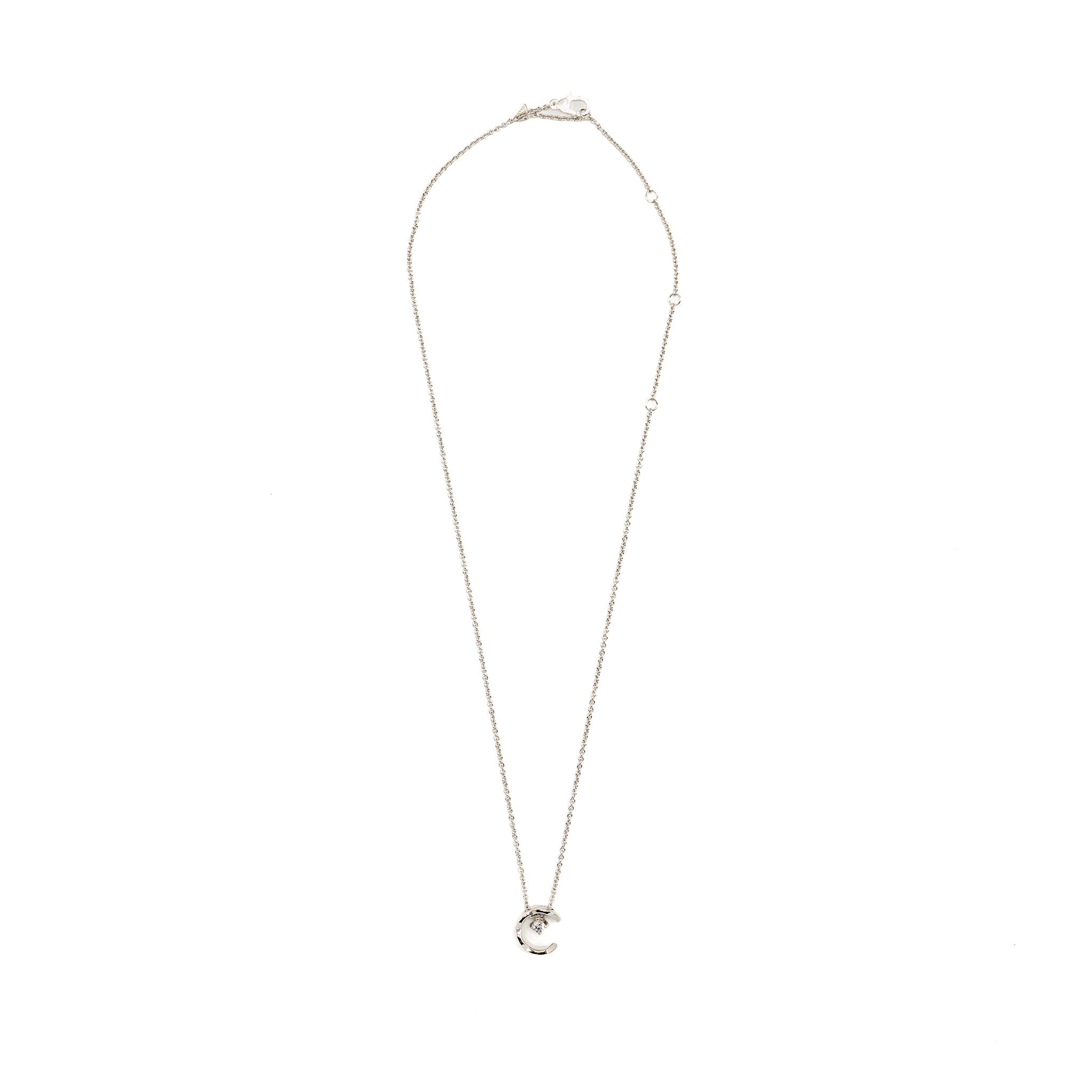 Chanel Coco necklace quilted motif, 18k white gold, diamonds