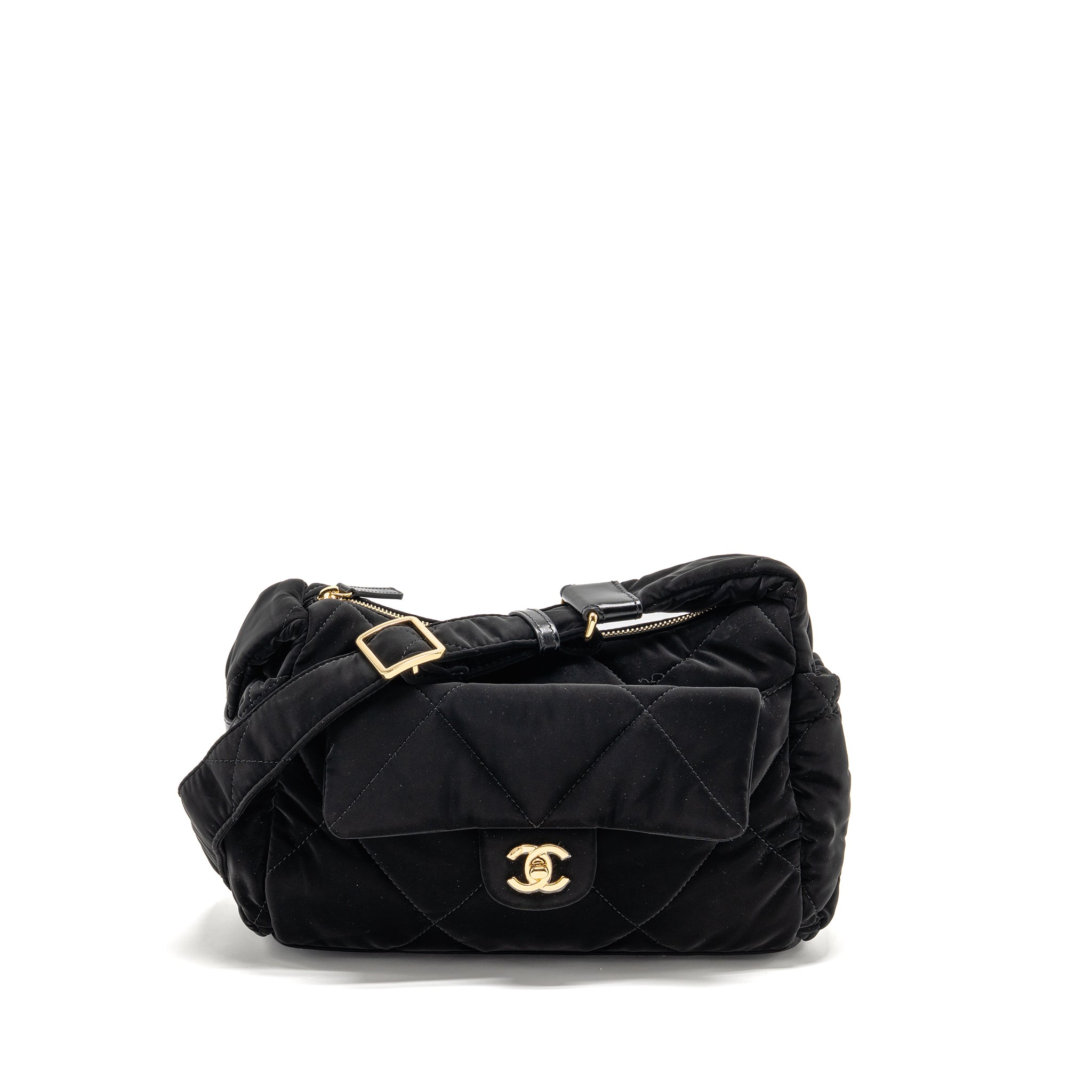 Chanel 24N Ski Series Coconeige Shoulder Bag Nylon Black GHW(microchip)