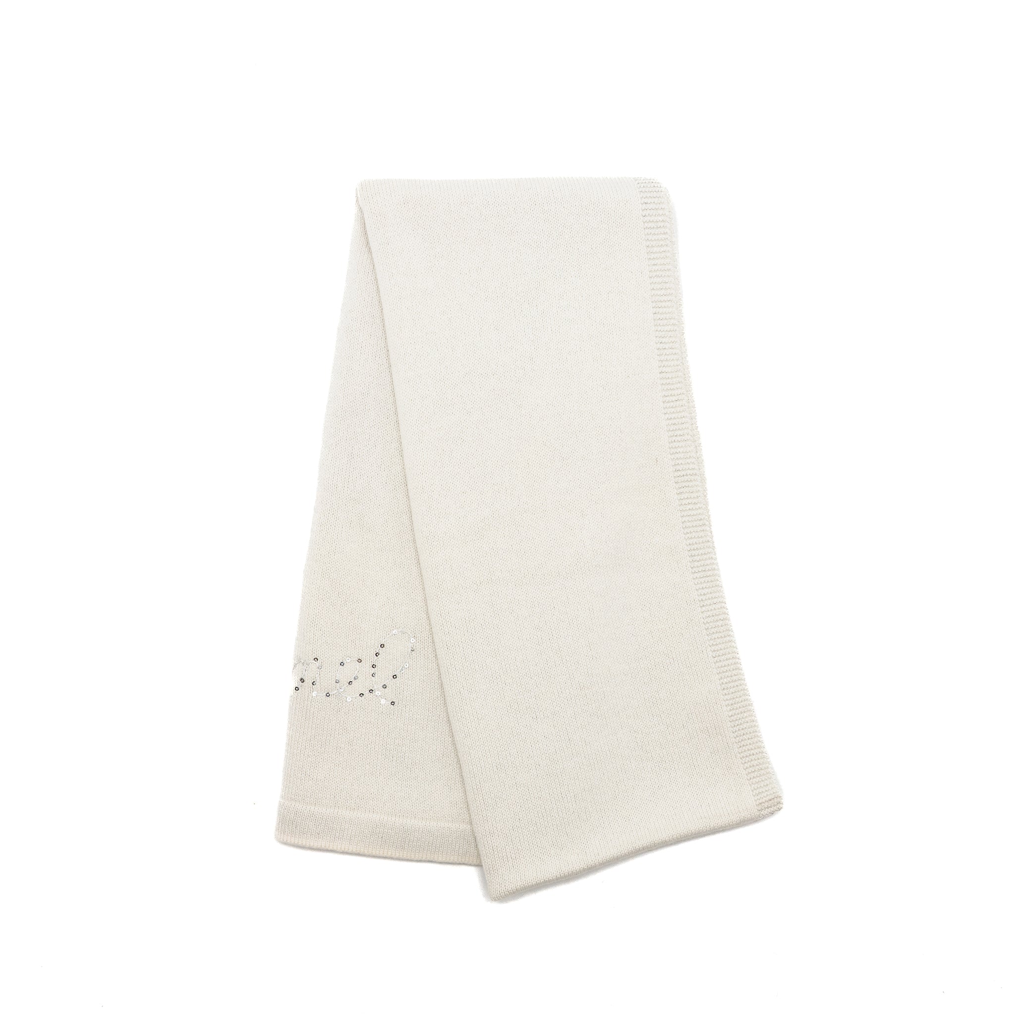 Chanel Letter Muffler/Scarf Cashmere/Polyamide silver/white