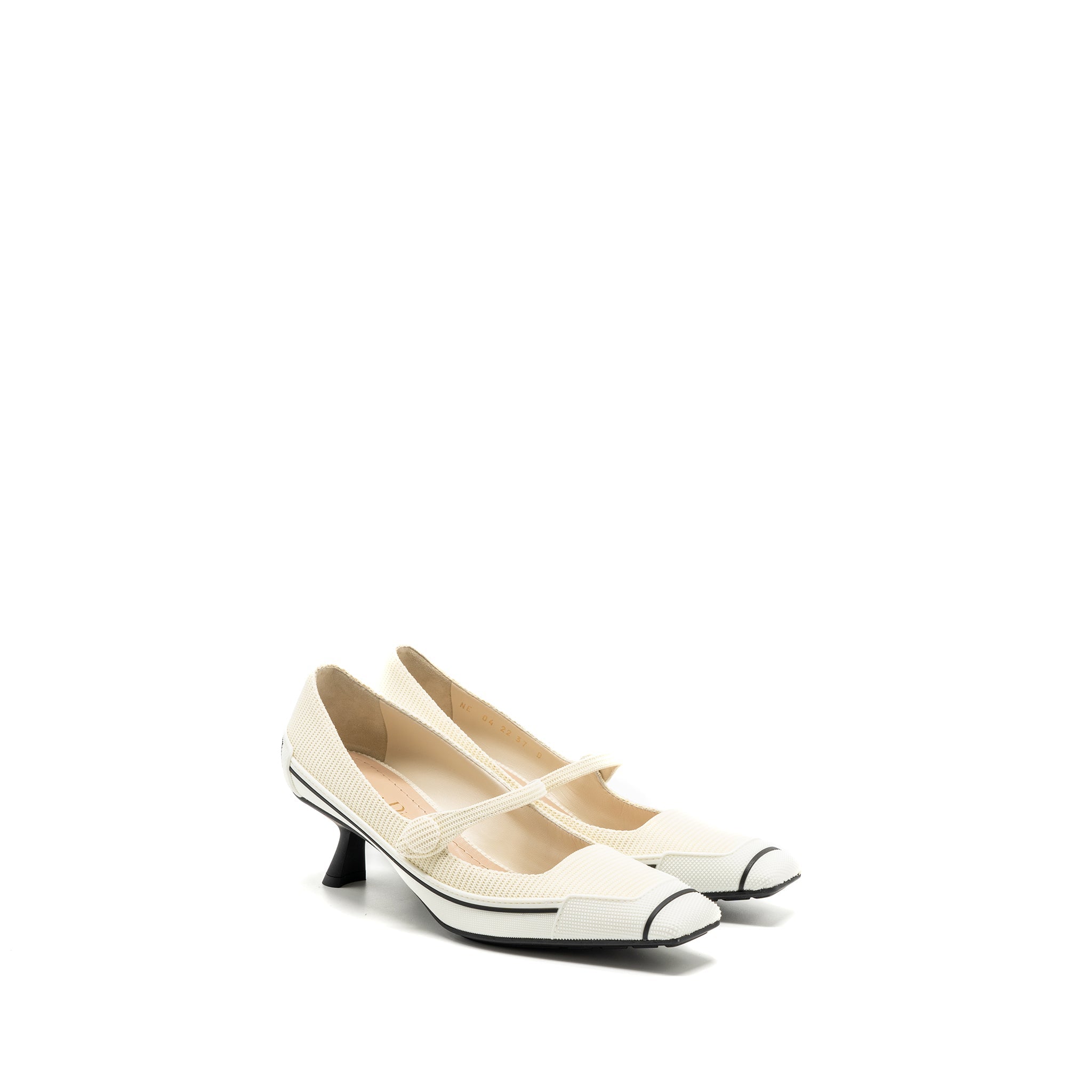 Dior size 37 pump canvas cream / white