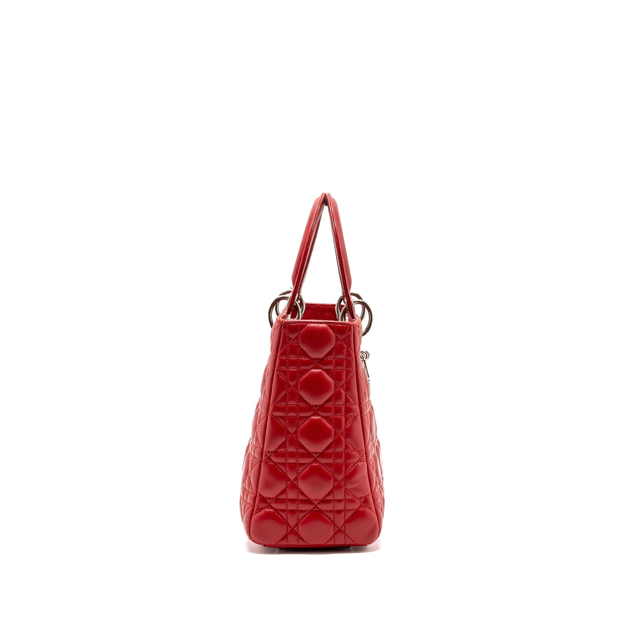 Dior Medium lady dior lambskin red SHW