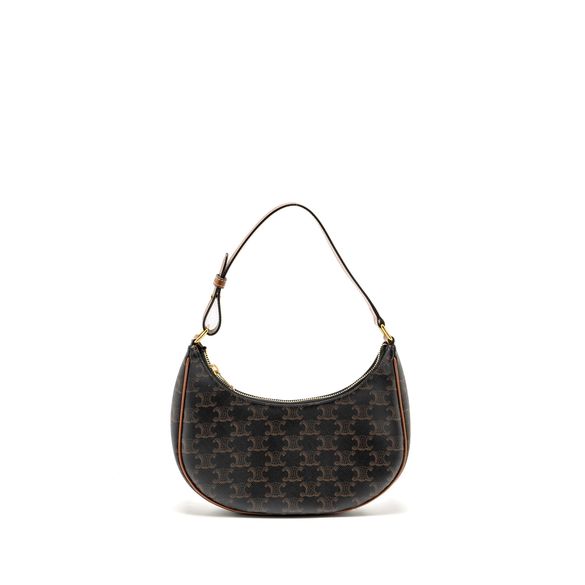 CELINE AVA Bag Triomphe Canvas / Calfskin Brown