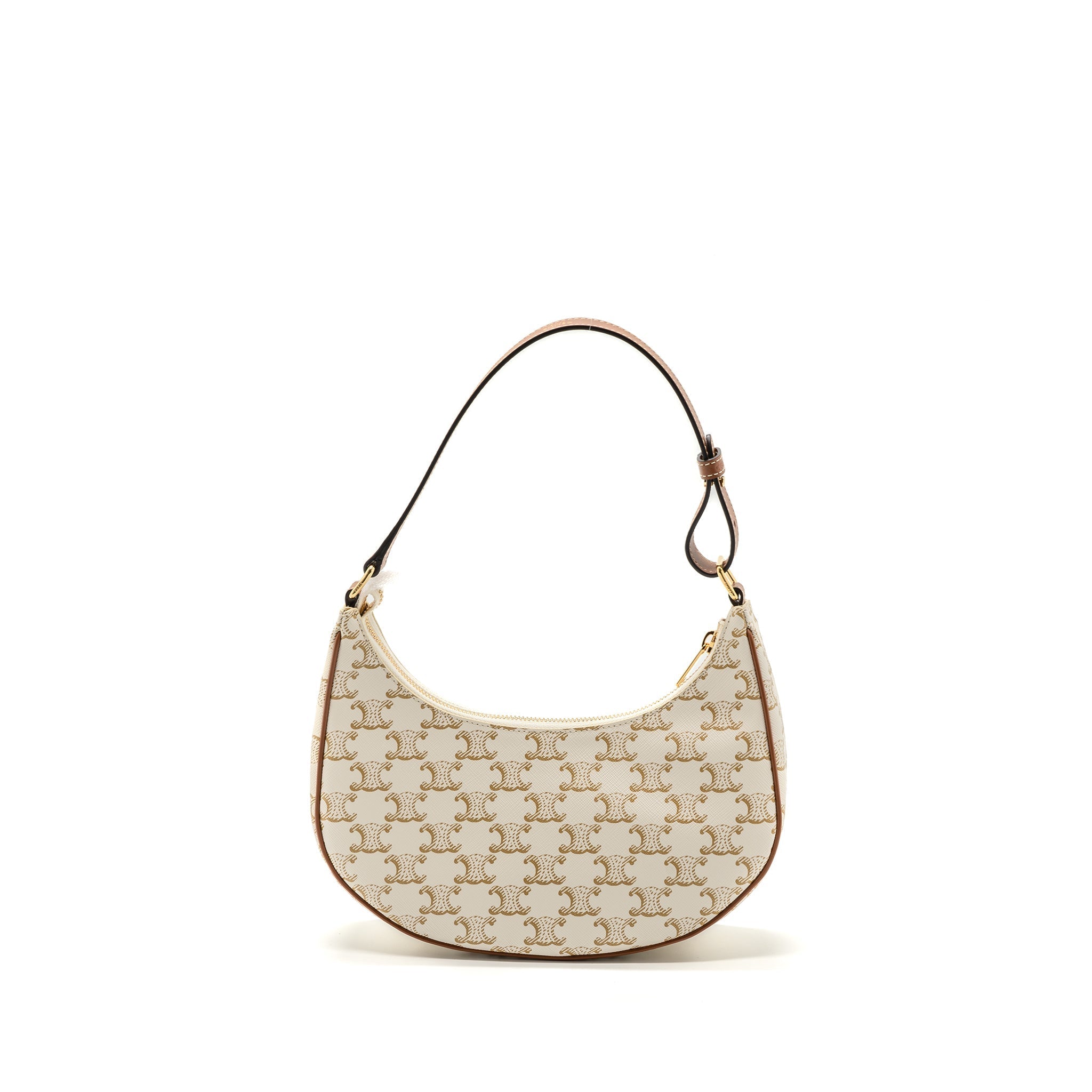 Celine Ava Bag Triomphe Canvas/ Calfskin White