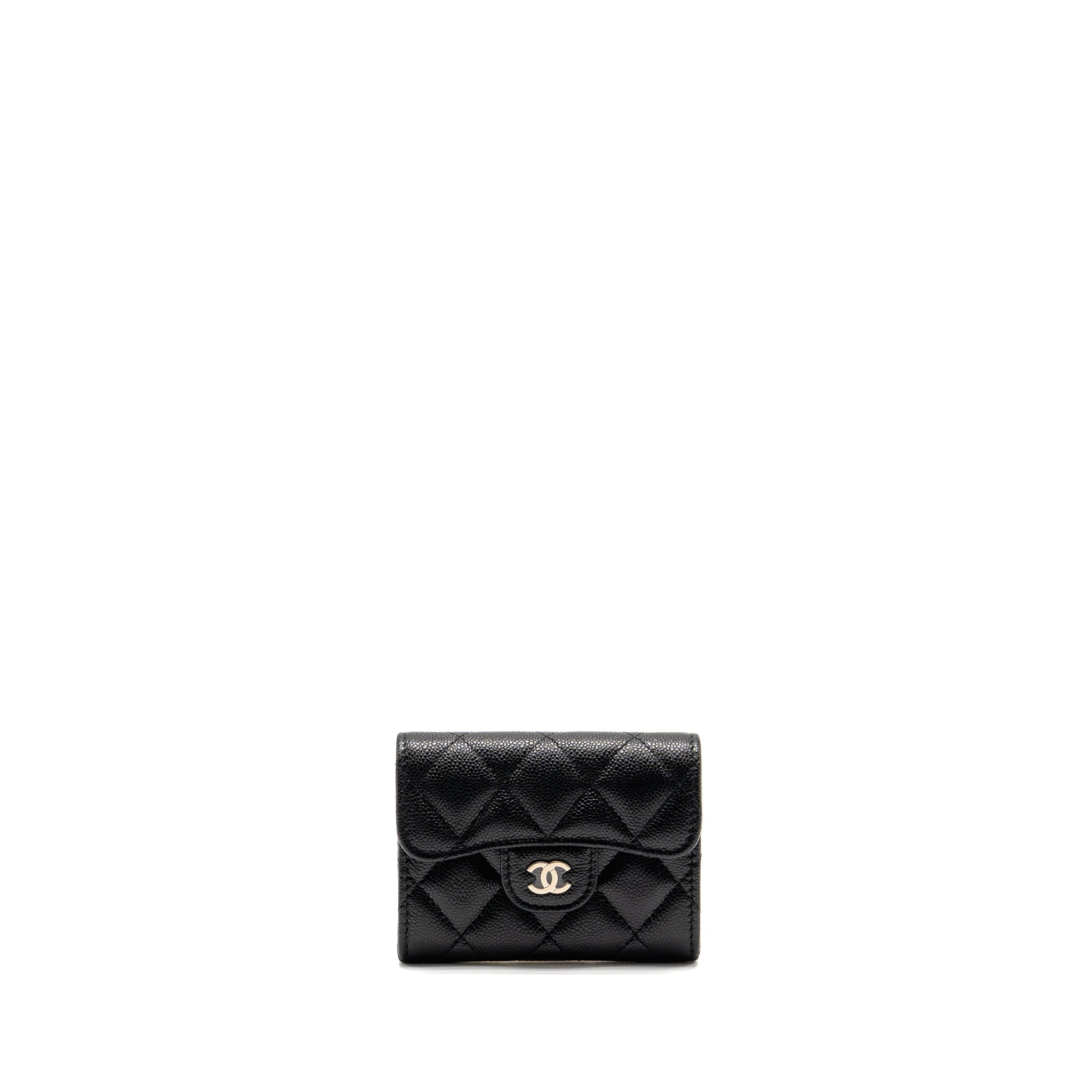 Chanel Classic Flap Card Holder Caviar Black LGHW (Microchip)