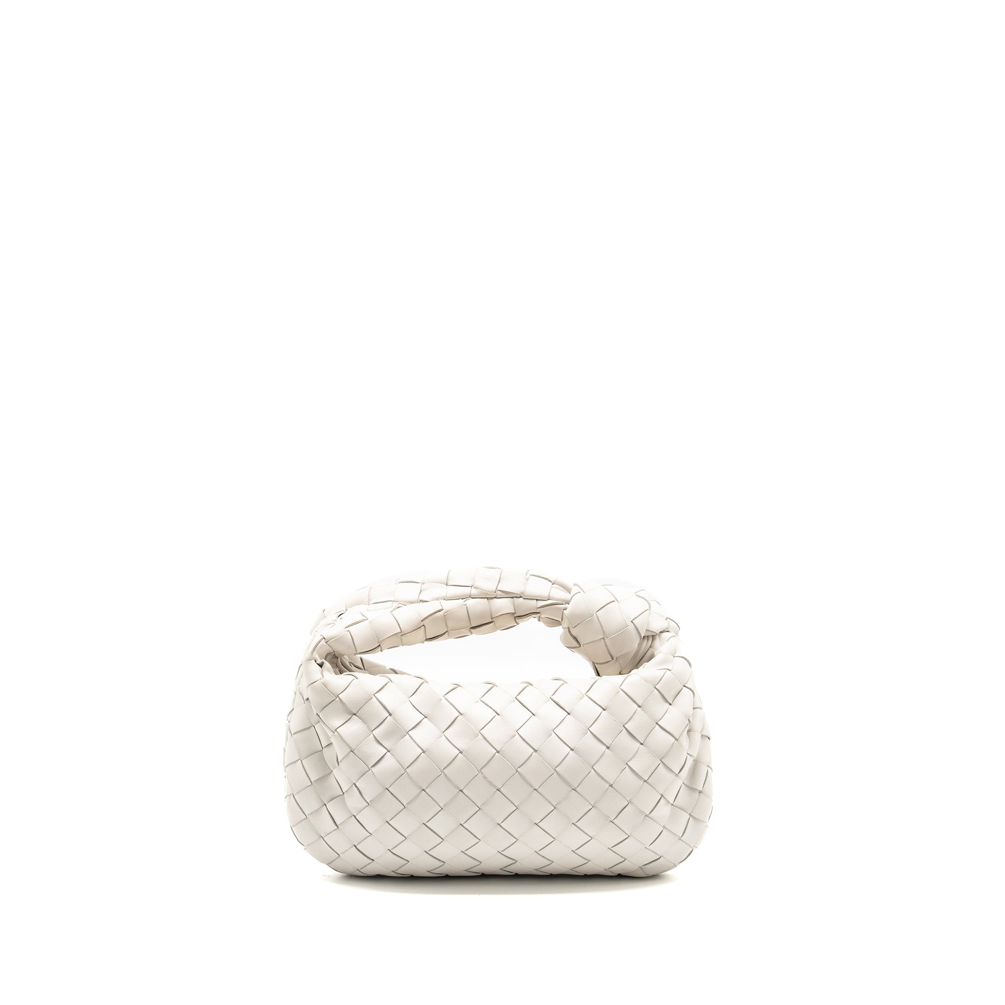 Bottega Veneta Mini Jodie Lambskin Chalk SHW