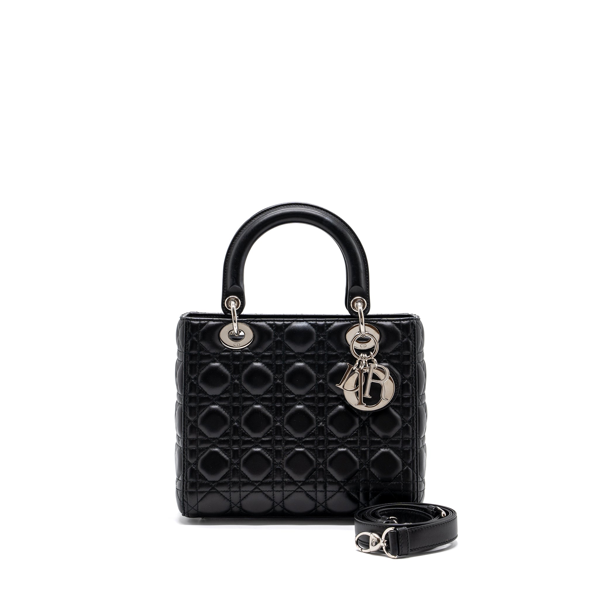 Dior medium lady dior lambskin Black SHW