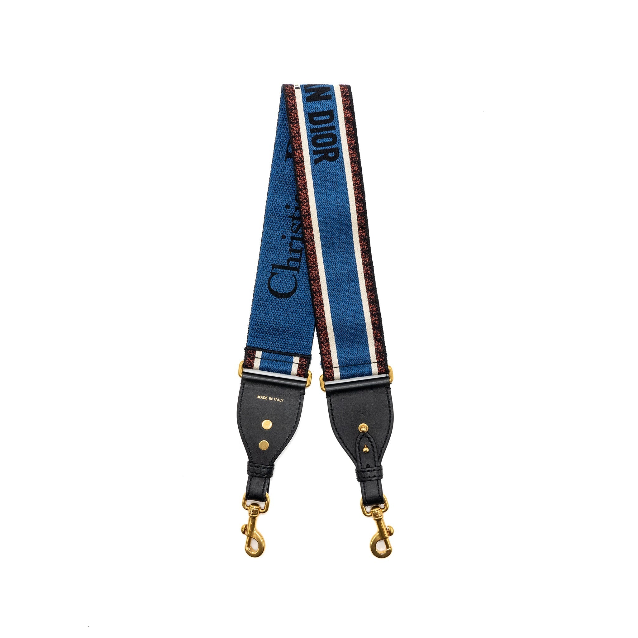 DIOR Adjustable Shoulder Strap Embroidery Canvas/Calfskin Blue/Red/Black GHW