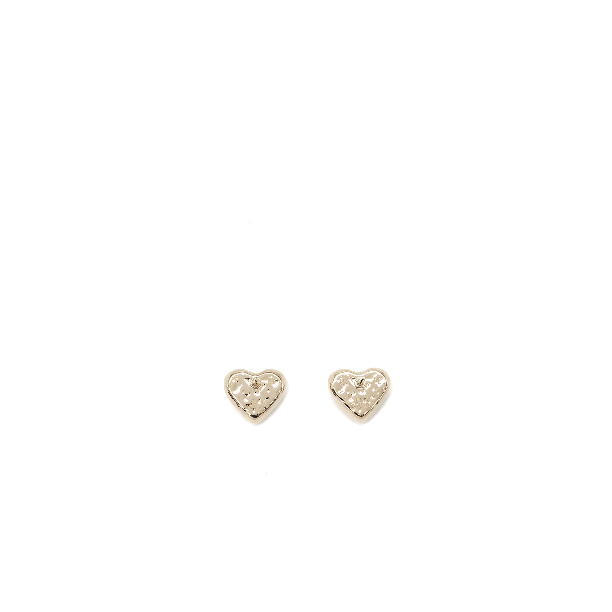Chanel 22C heart earrings light gold tone