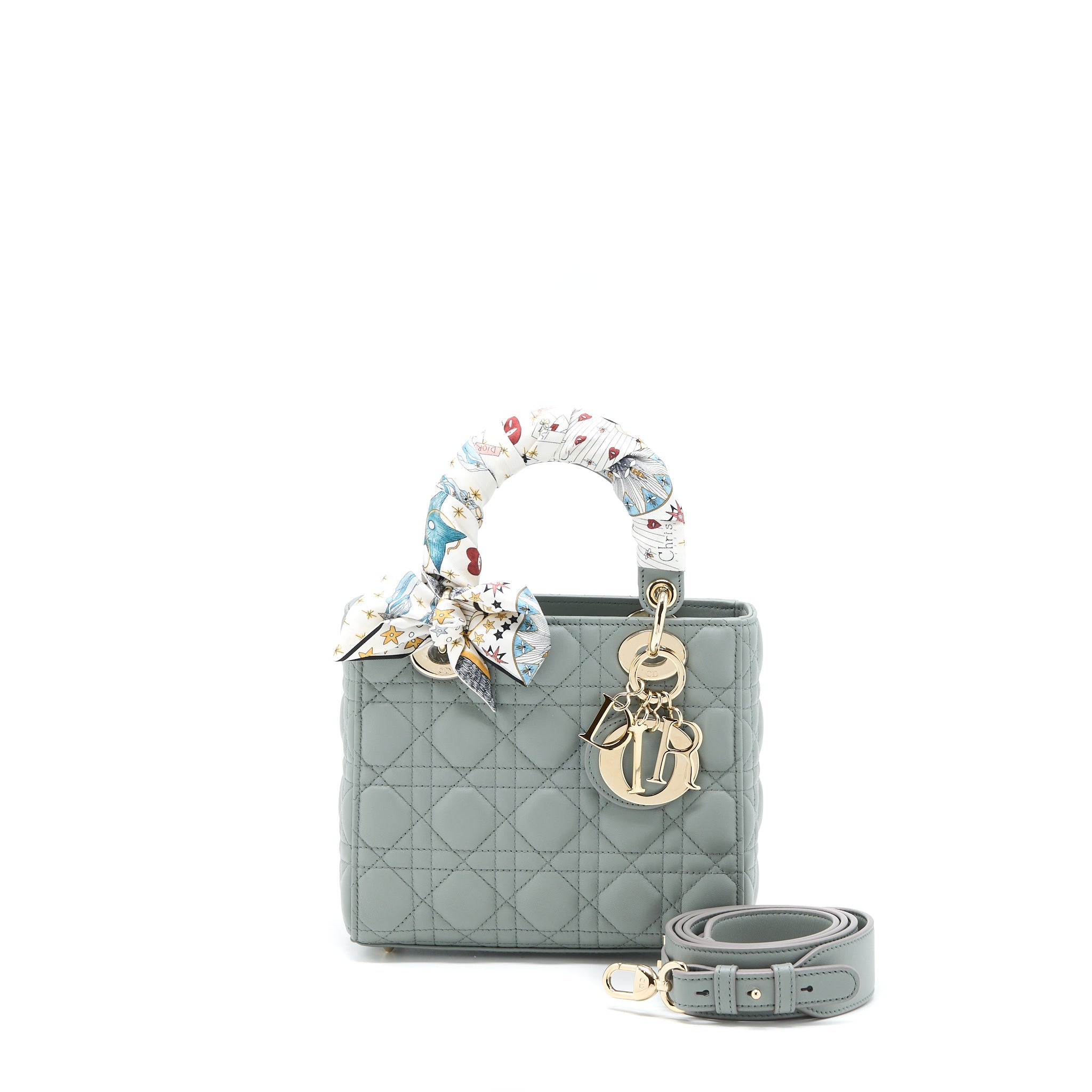 Dior Small Lady Dior My ABCDior Lambskin Cannage Gray LGHW