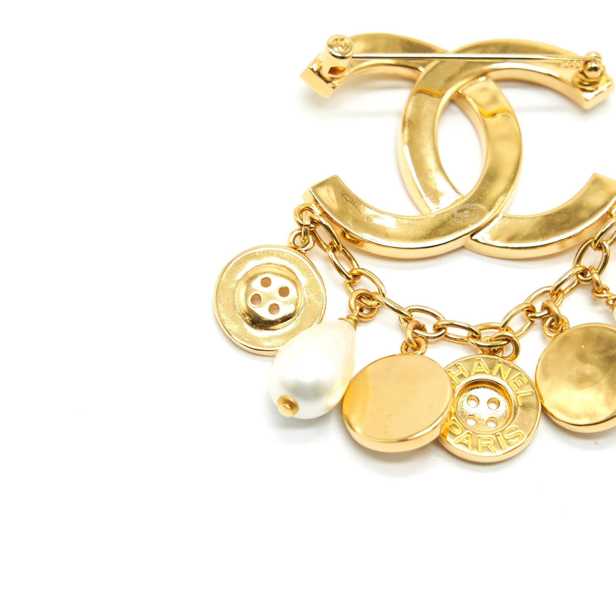 Chanel CC And Button Brooch
