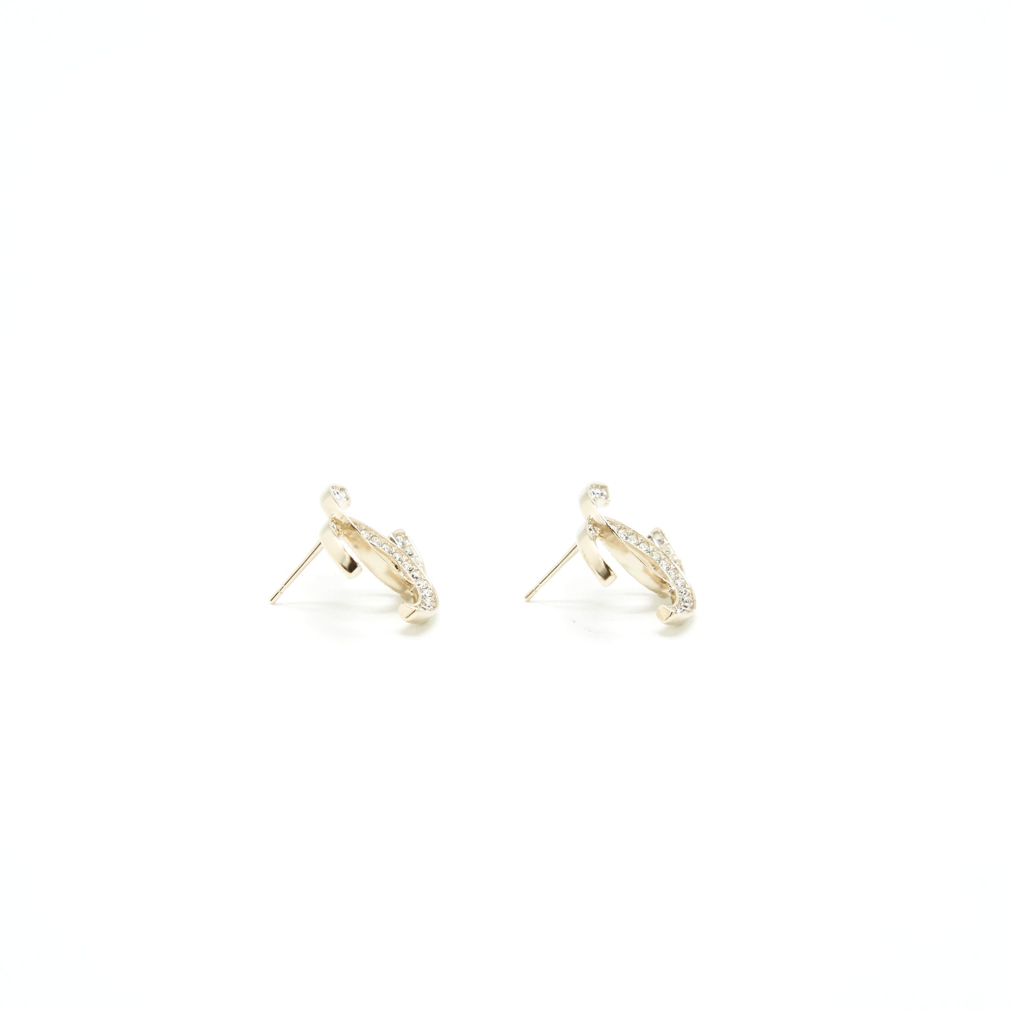 Chanel Classic CC Logo Earrings Large Model Gold Tone