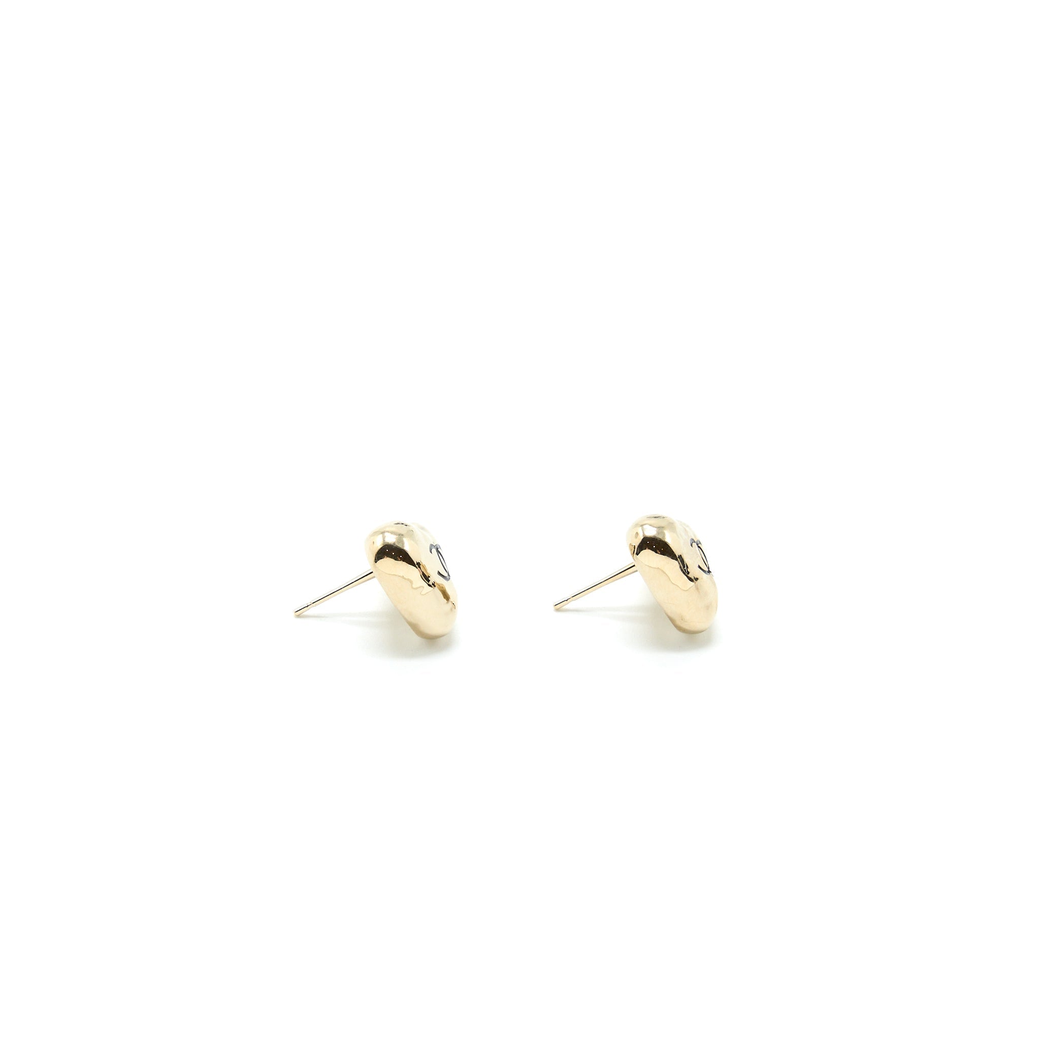 Chanel 22C Heart Earring Light Gold Tone