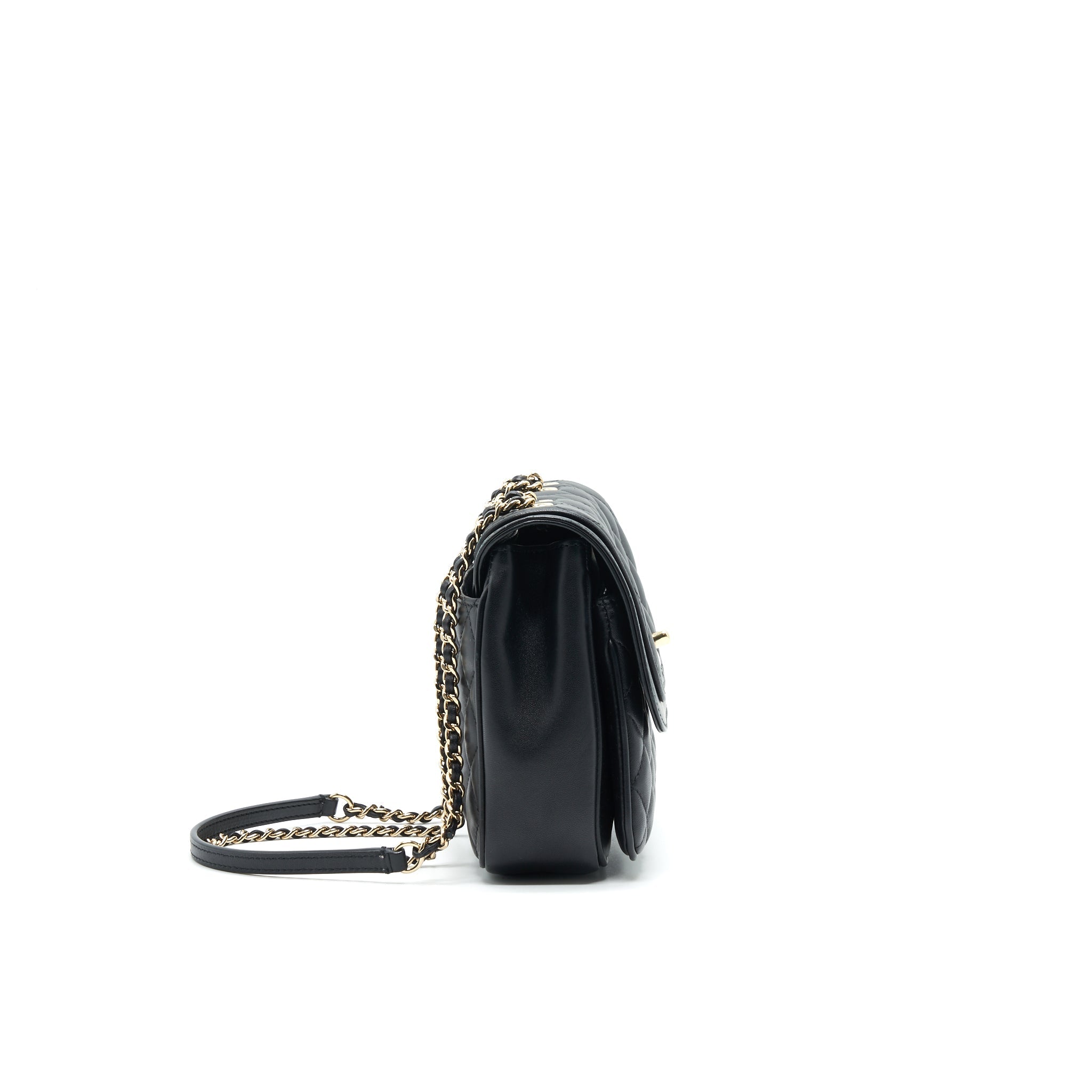 Chanel Square Flap Bag Lambskin In Black GHW