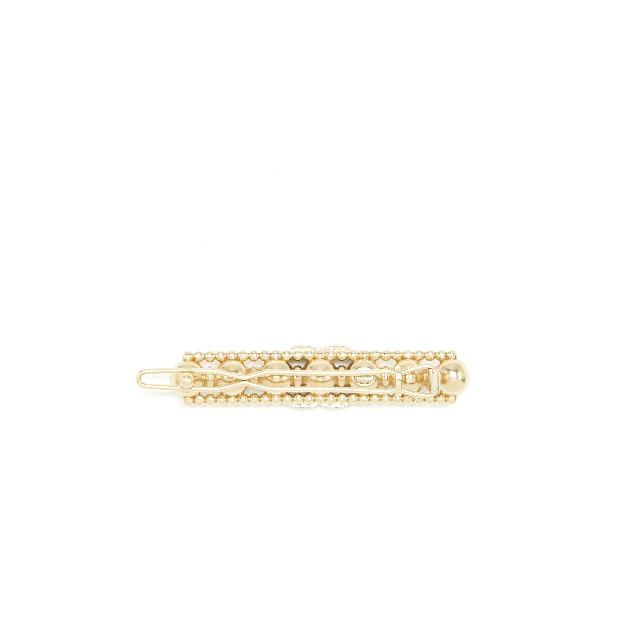 Chanel CC Logo Hair Clip Light Gold Tone