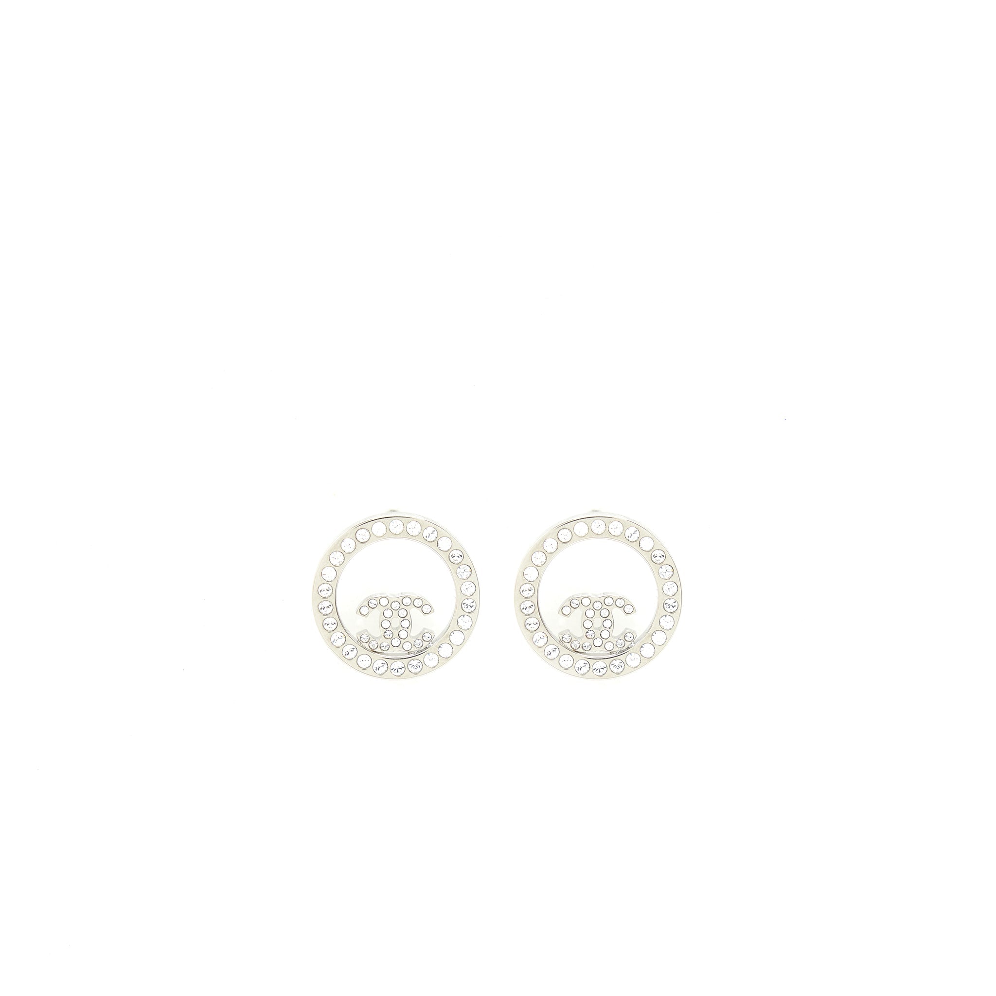 Chanel Round Earrings With Crystal SHW