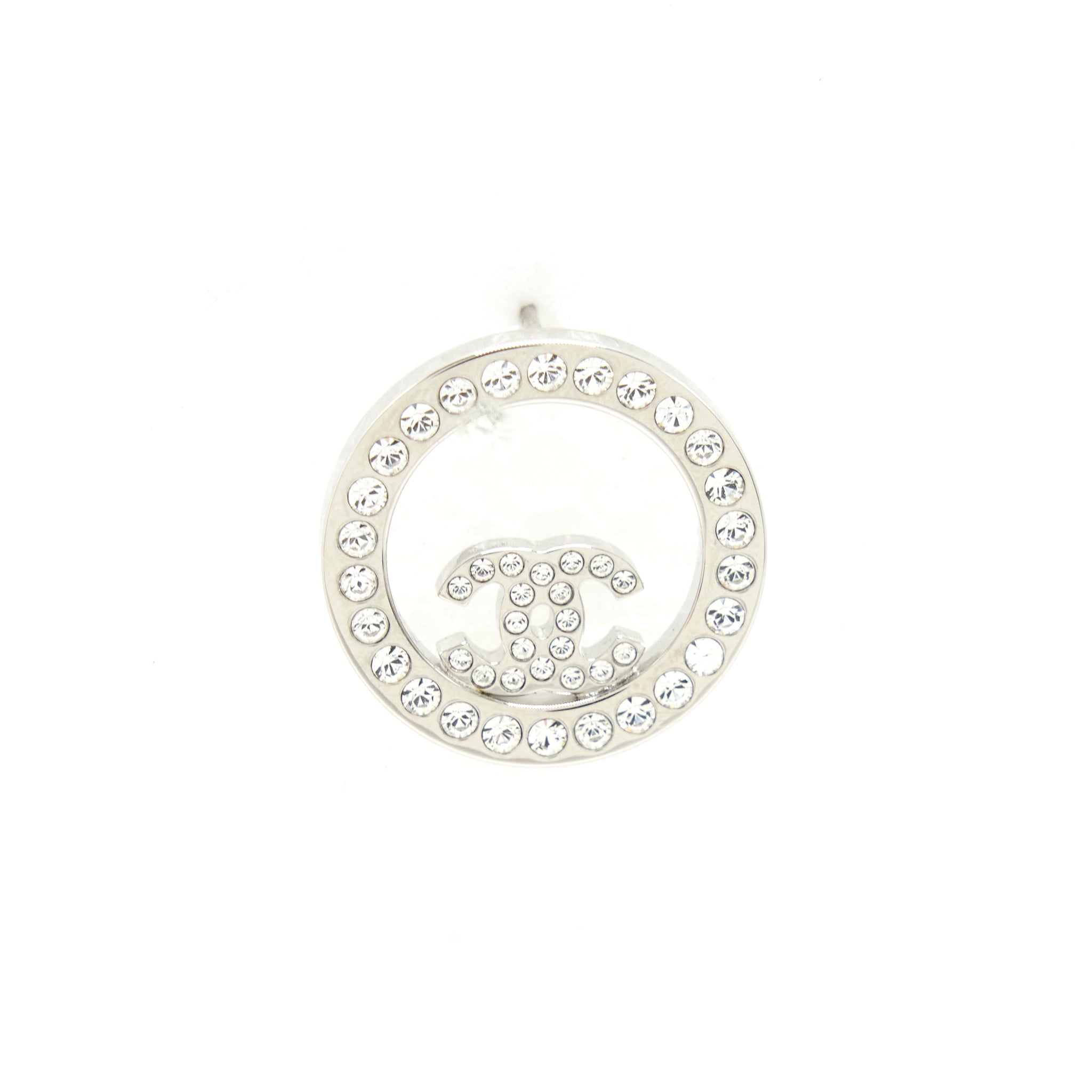 Chanel Round Earrings With Crystal SHW