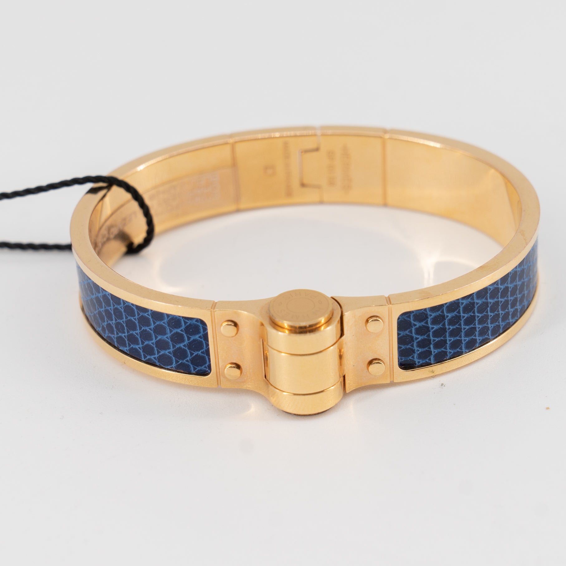 Hermes lizard hinged bracelet