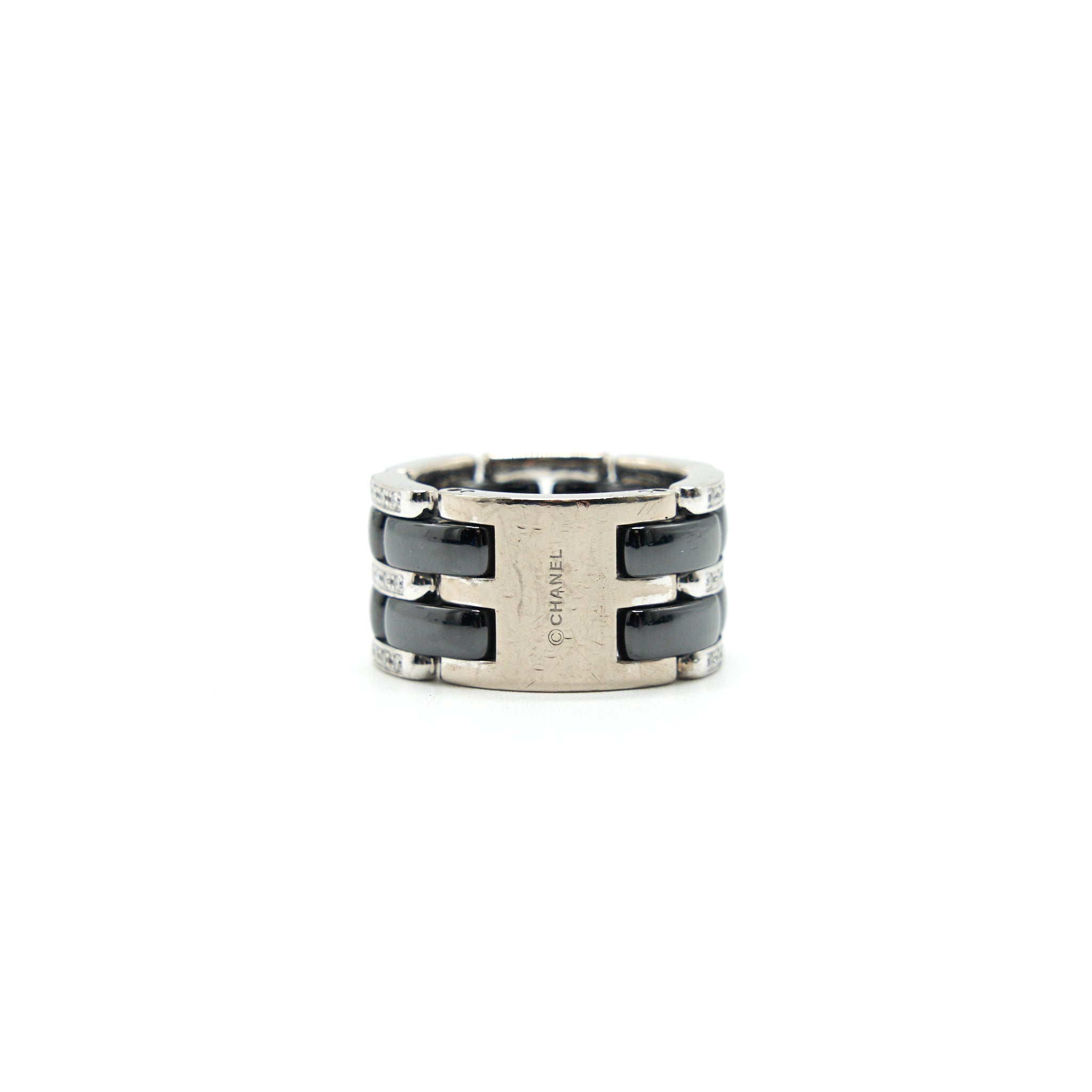 Chanel Ultra Ring Large version white Gold with Diamonds, Black Ceramic size 55