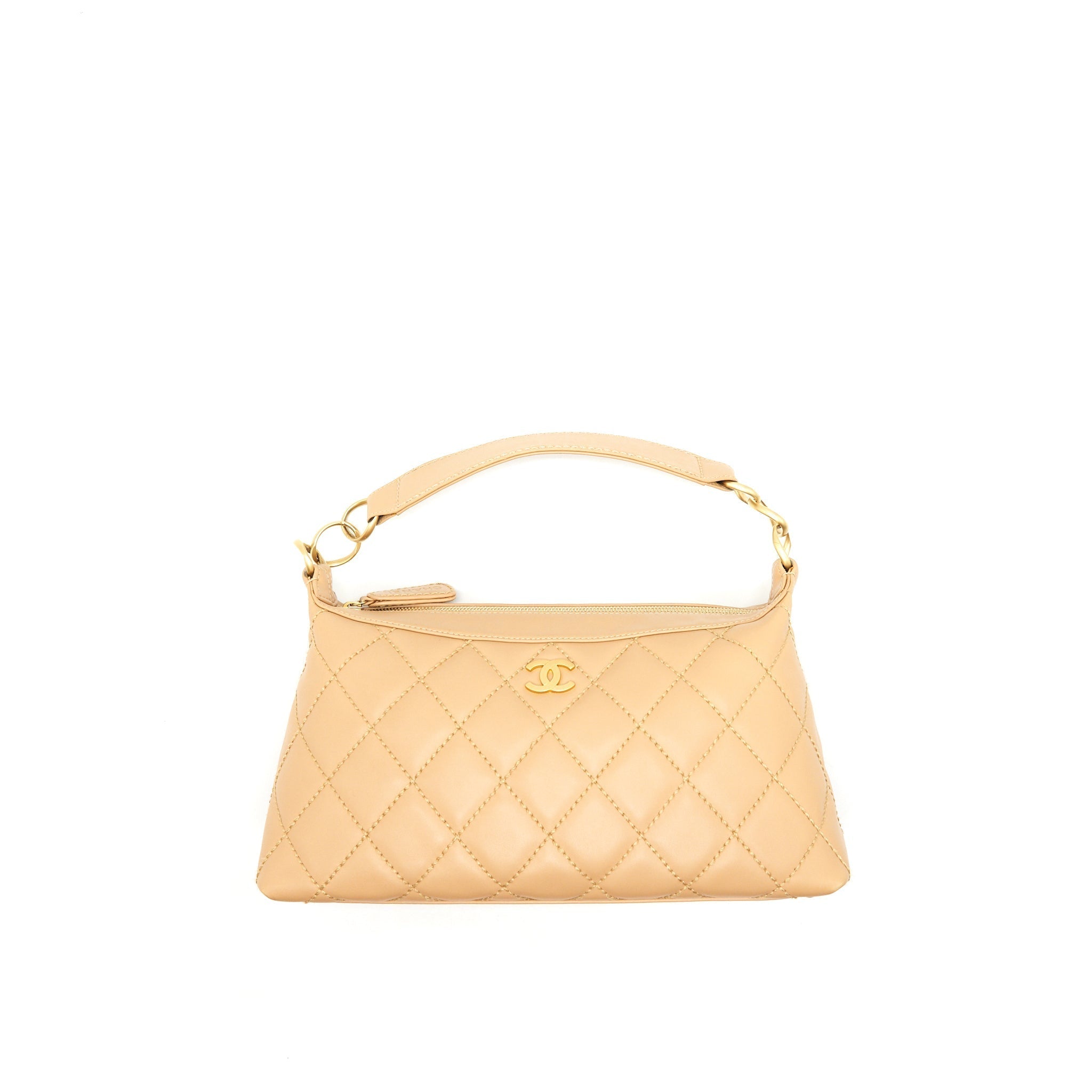 Chanel vintage Quilted beige Shoulder Bag