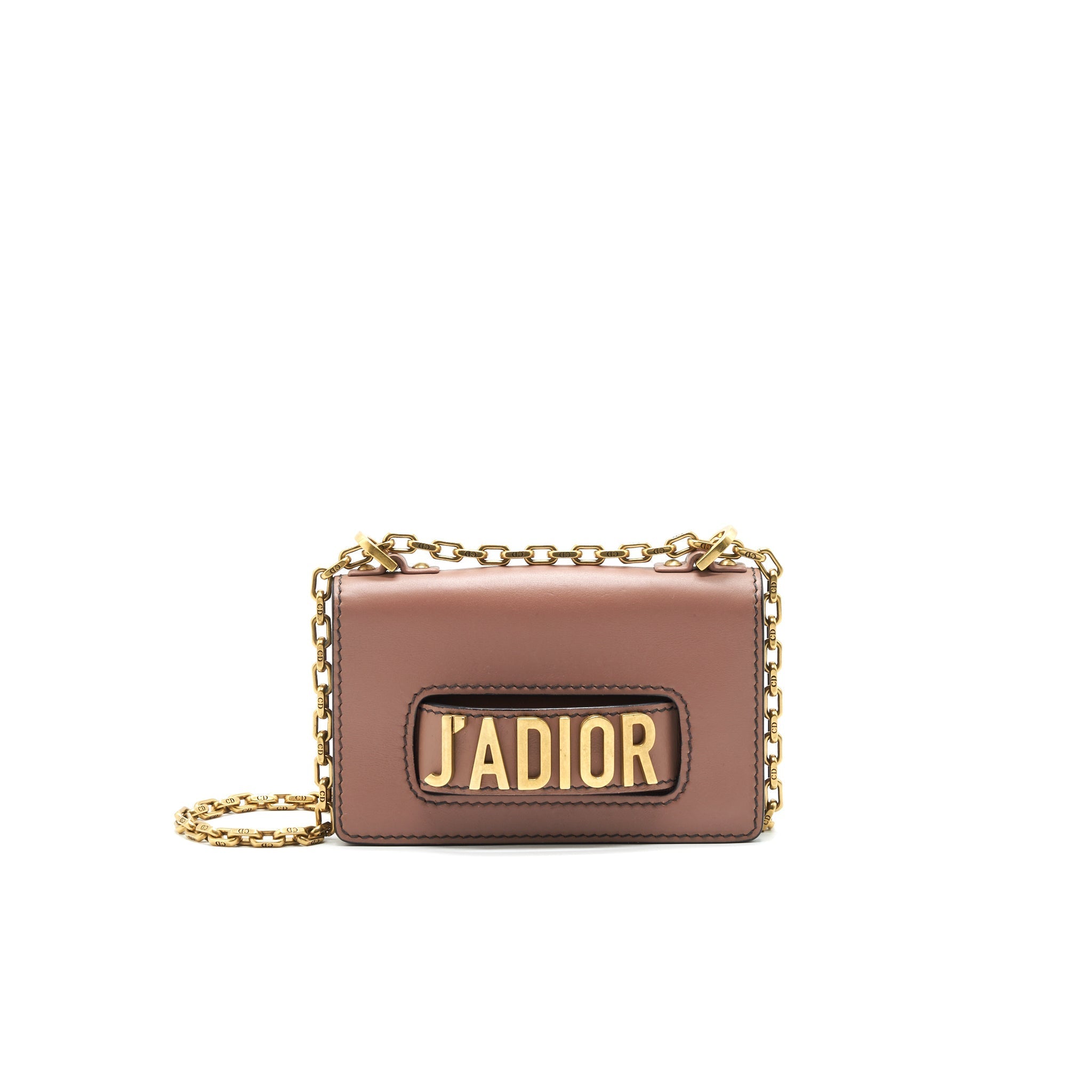 DIOR J'A DIOR MINI WALLET ON CHAIN PINK BEIGE GHW