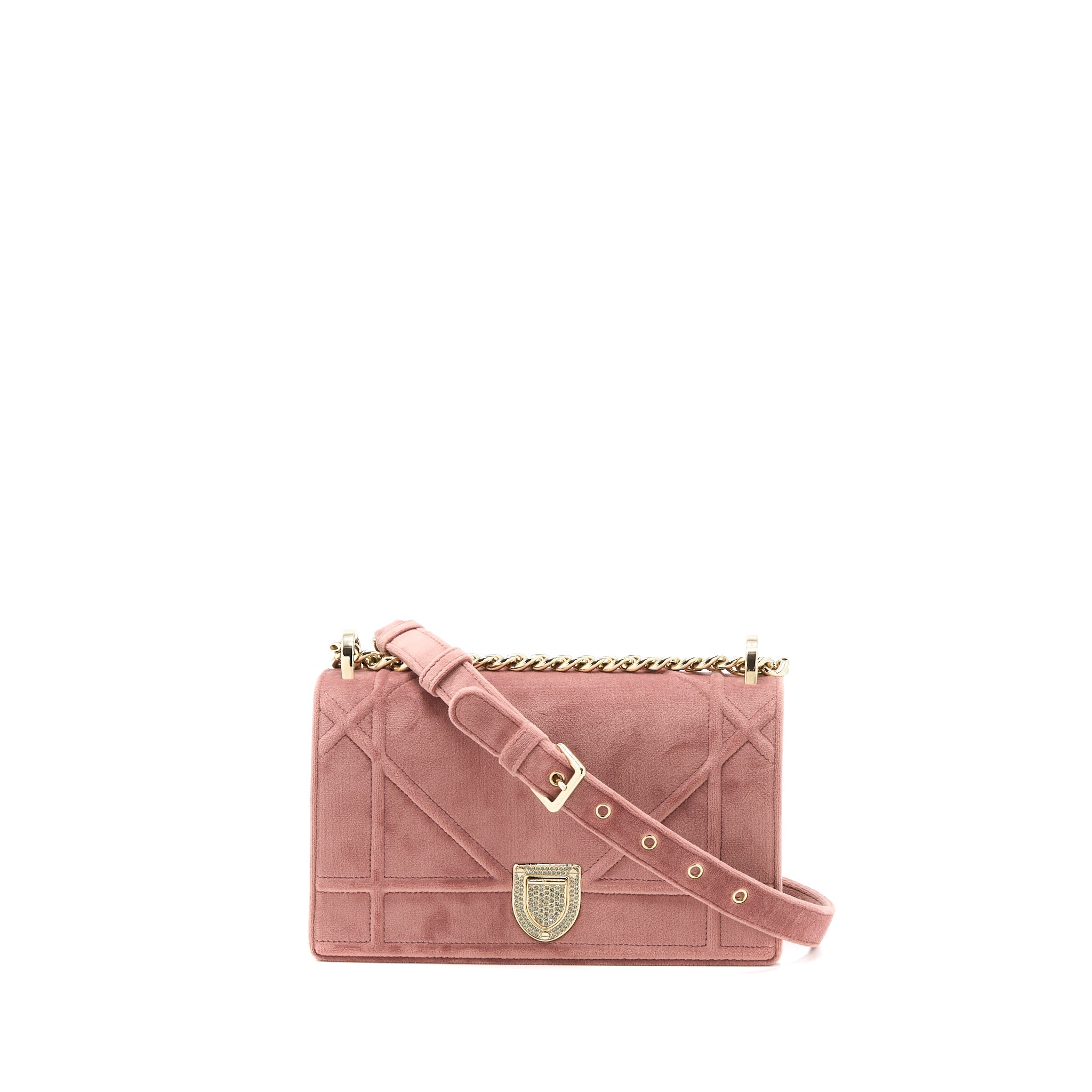 Dior Small Diorama Velvet Dark Pink LGHW