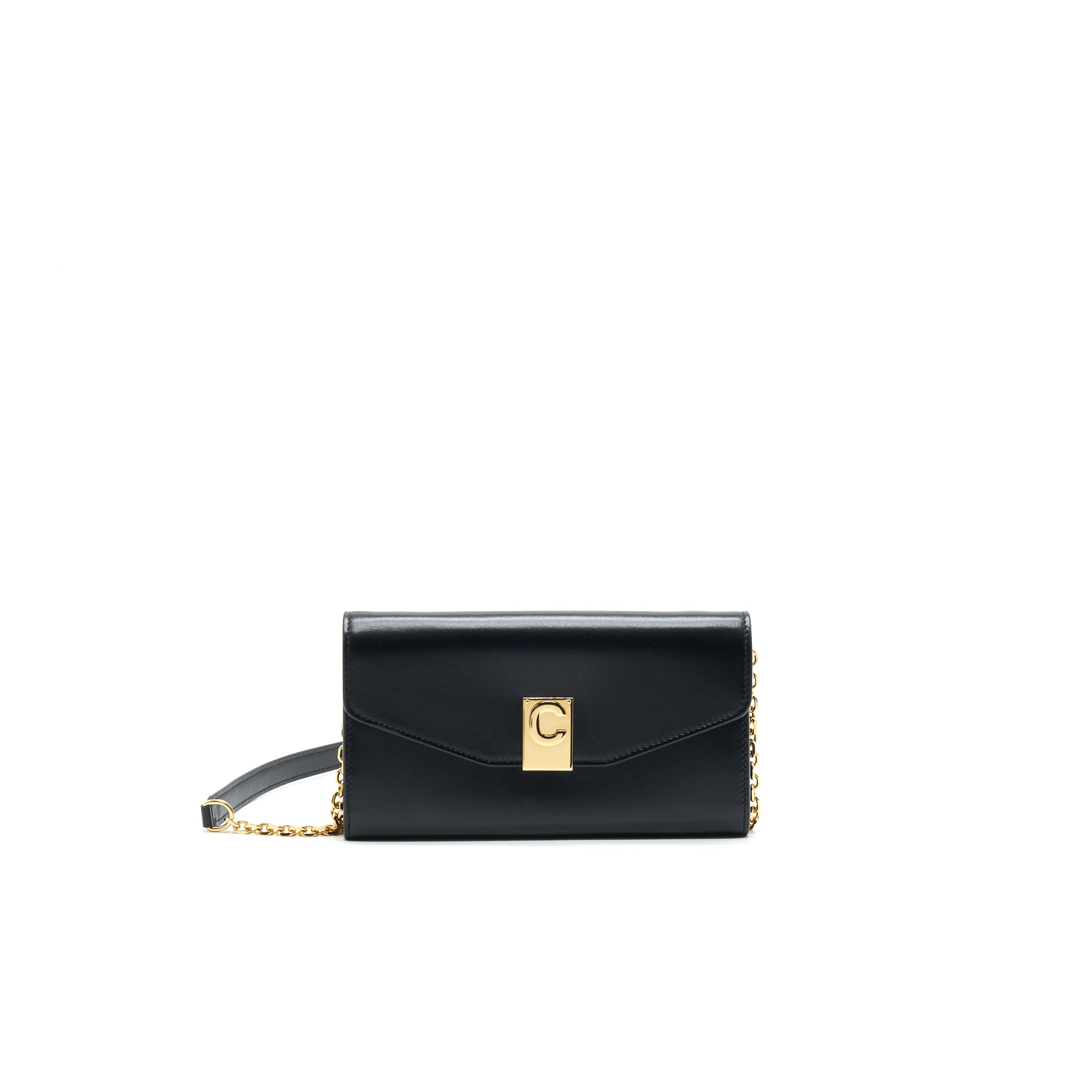 Celine Calfskin C Wallet on Chain Bag Black