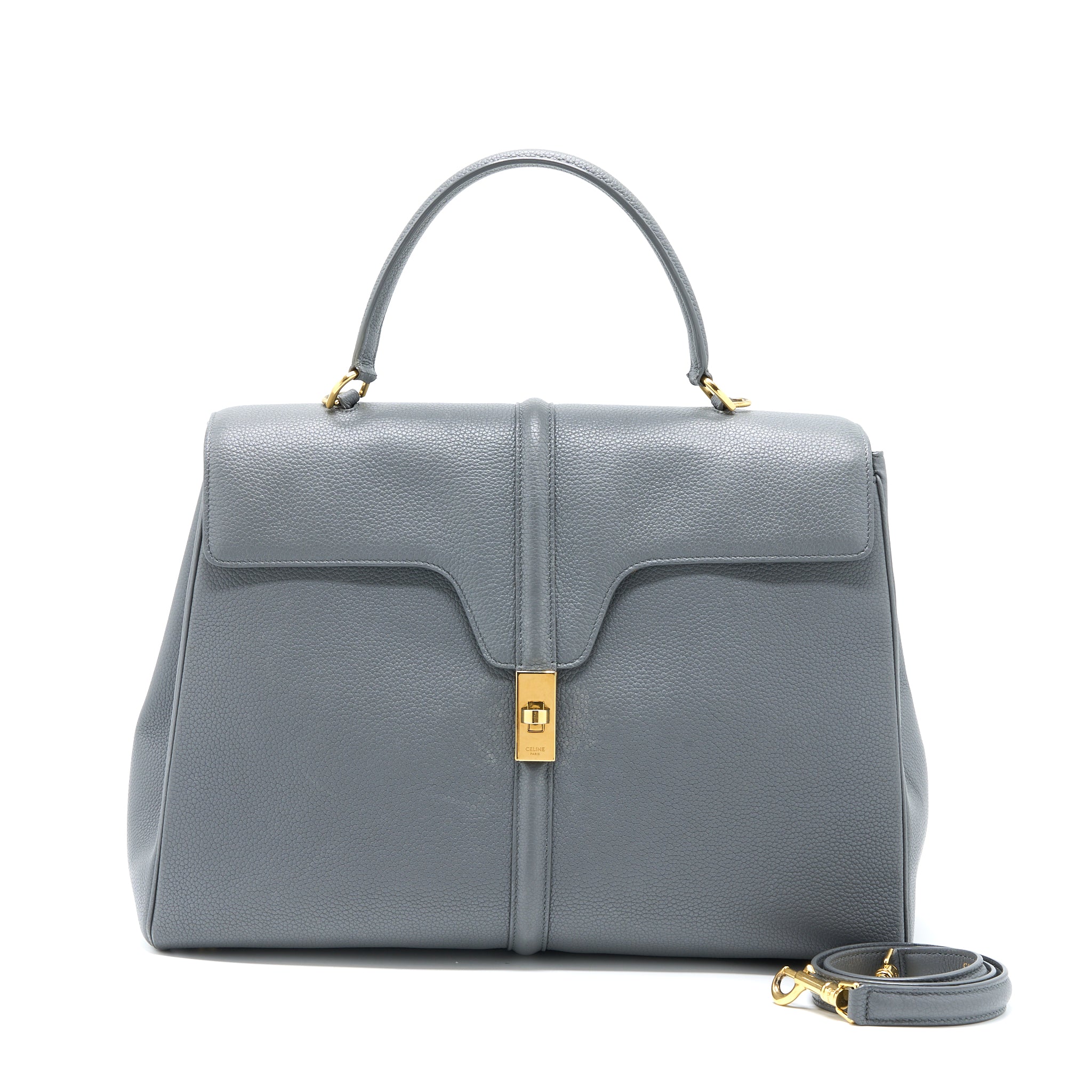 Celine 16 Bag Grained Calfskin Grey