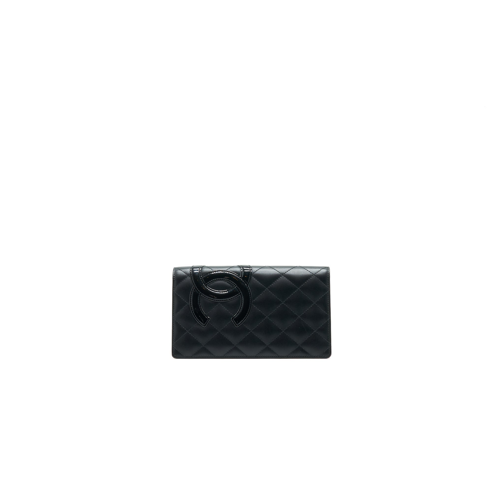 CHANEL Cambon Line Bifold Long Wallet Black