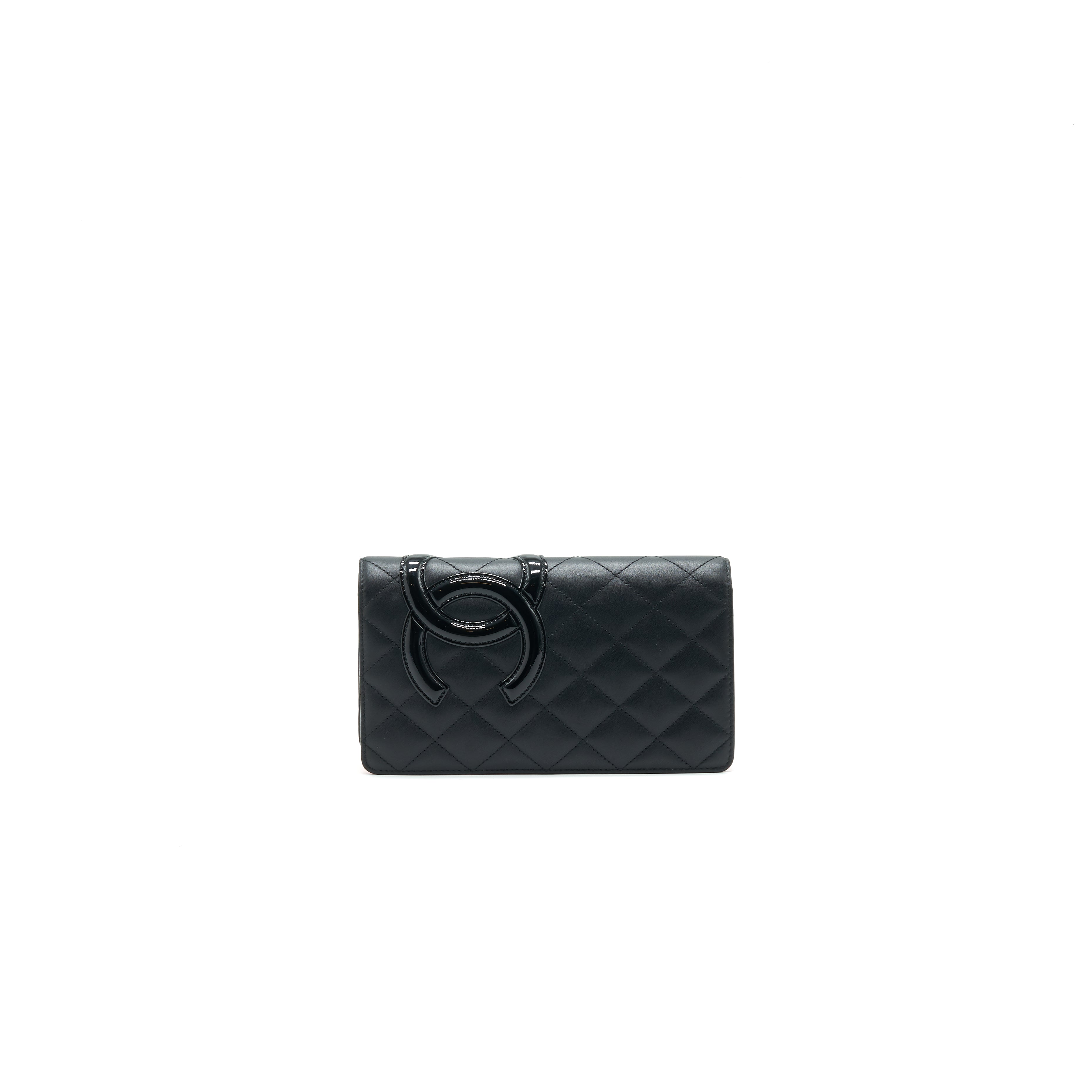 CHANEL Cambon Line Bifold Long Wallet Black
