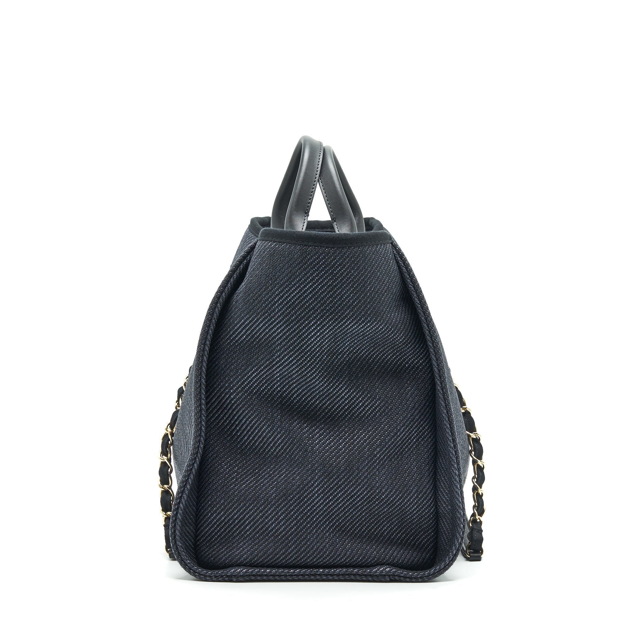 CHANEL MEDIUM DEAUVILLE TOTE IN BLACK GHW