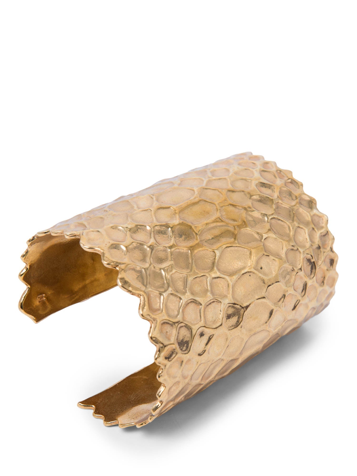 Yves Saint Laurent Hammered Cuff Bracelet Gold