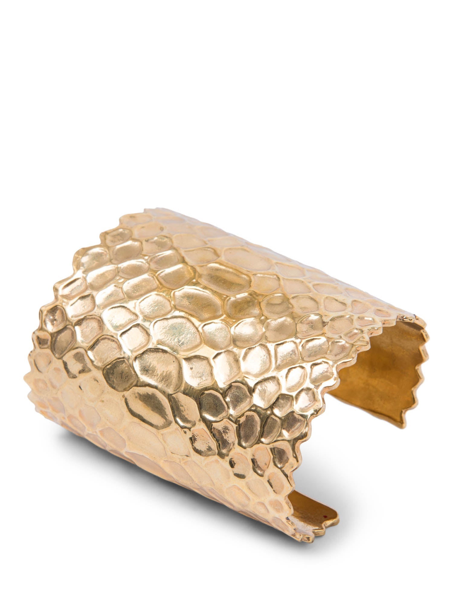 Yves Saint Laurent Hammered Cuff Bracelet Gold