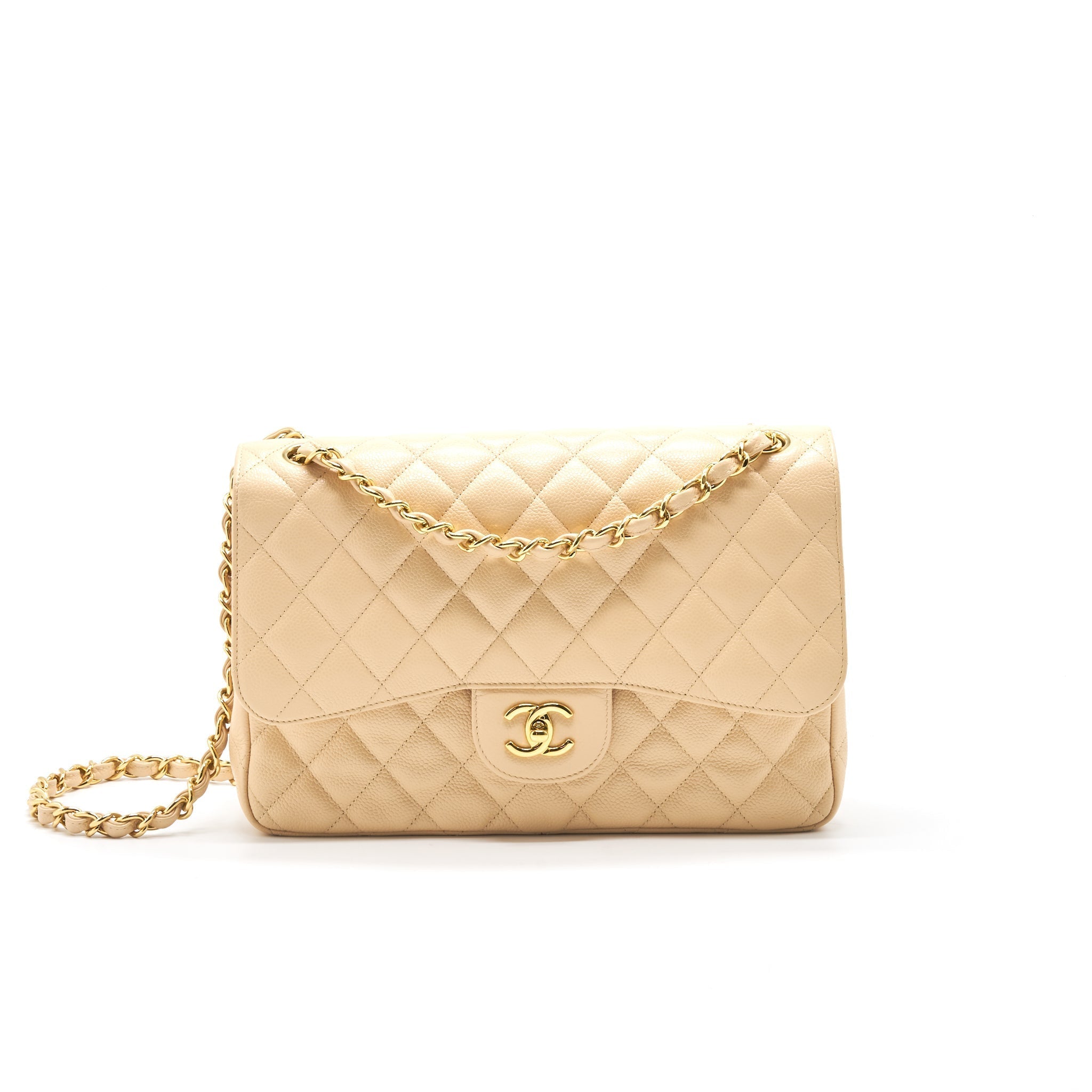 Chanel Jumbo Classic Double Flap Bag Beige GHW