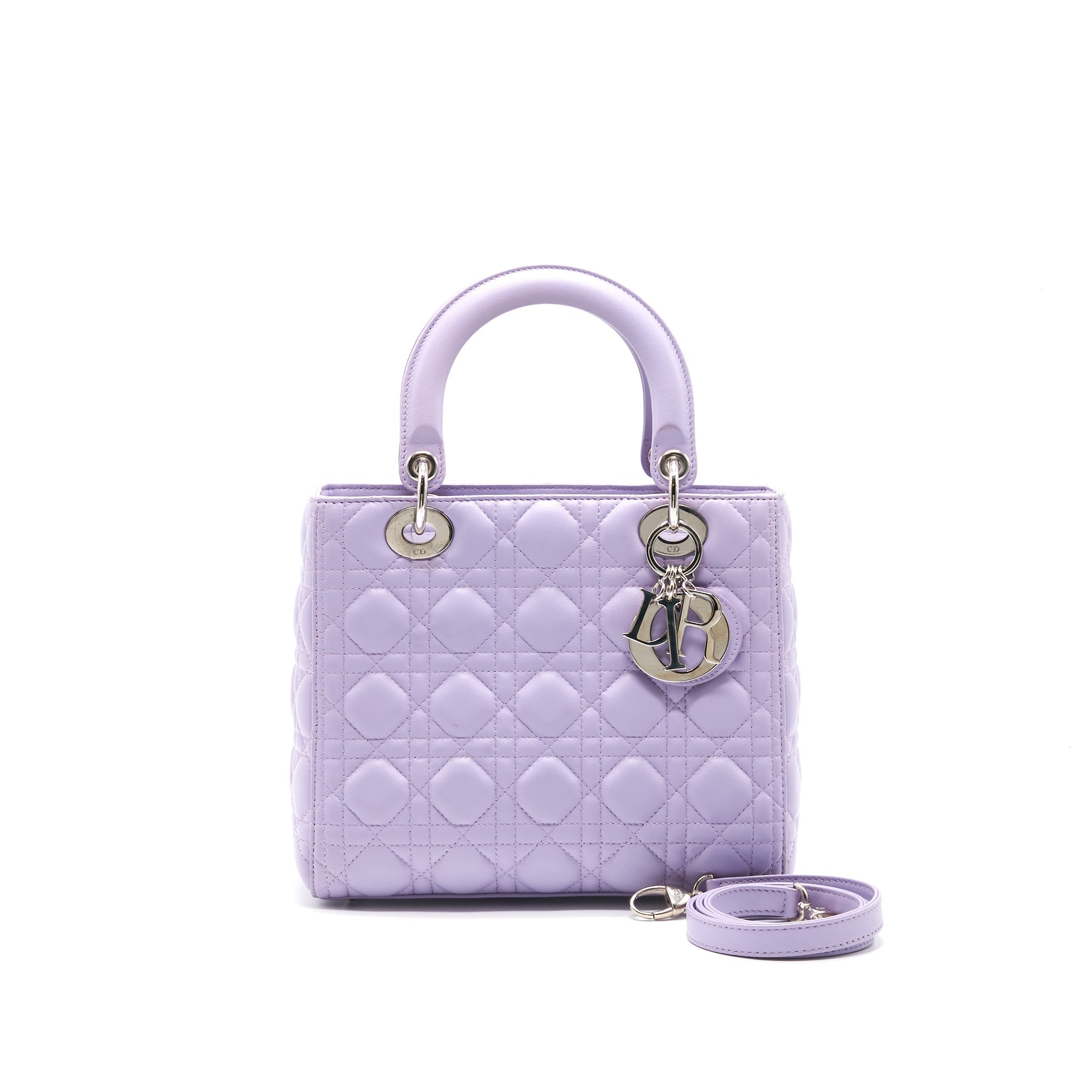 CHRISTIAN DIOR LADY DIOR MEDIUM BAG LAVENDER PURPLE