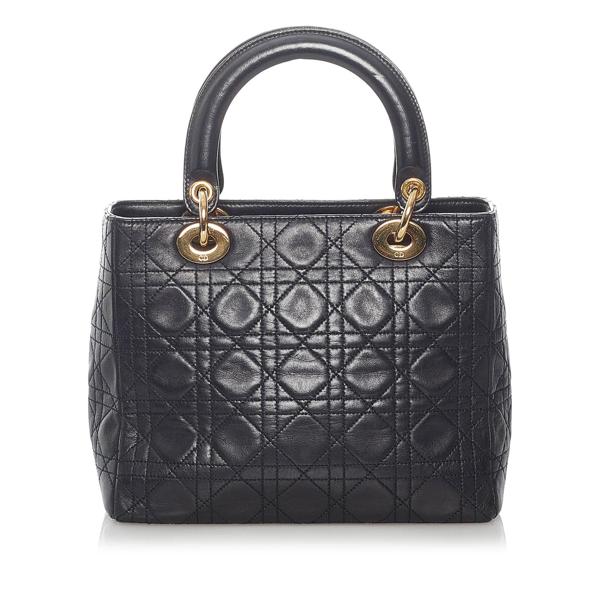 Dior Cannage Lady Dior Lambskin Leather Handbag (SHG-31012)