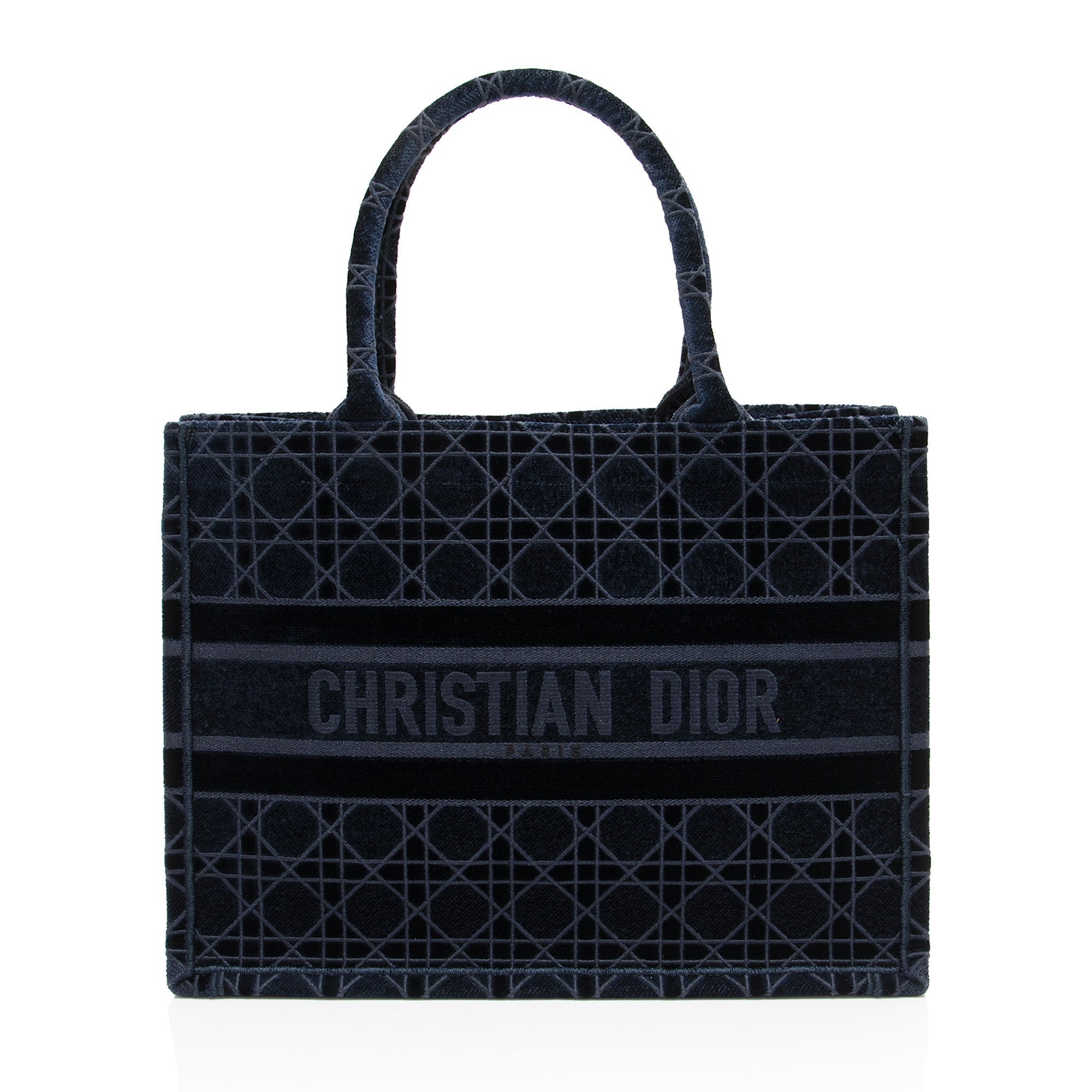 Dior Velvet Cannage Medium Book Tote (SHF-4XXPop)
