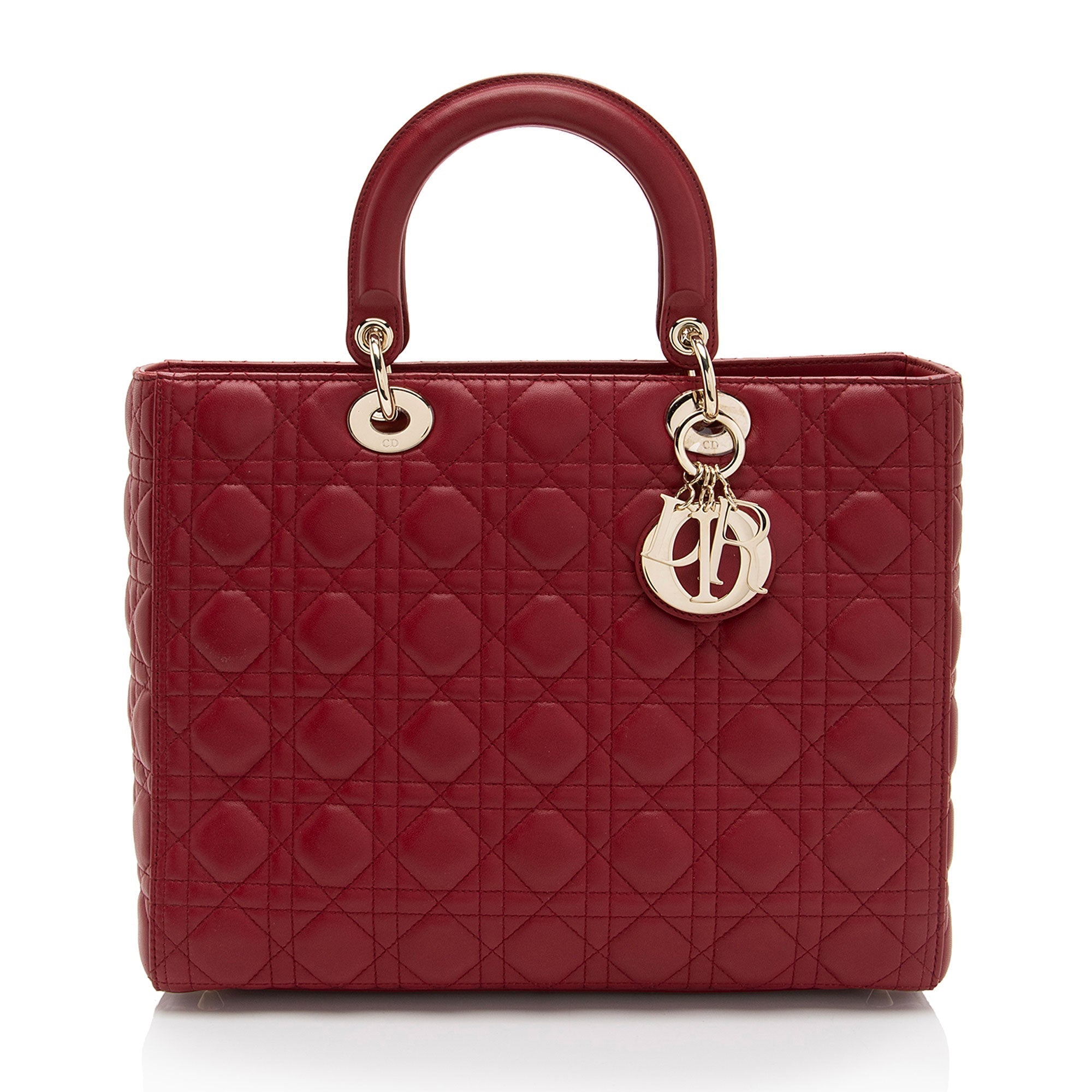 Dior Lambskin Lady Dior Large Tote (SHF-QajY9m)